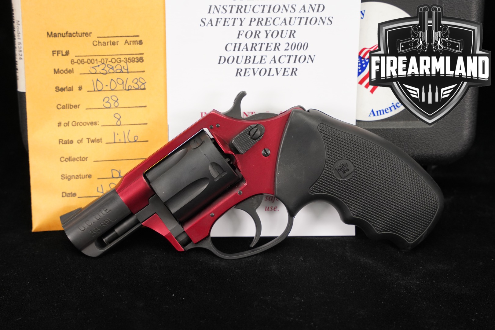 Charter Arms Undercover Lite .38 Spl. Two-Tone Black & Red Anodized in Very Good Condition Thumbnail