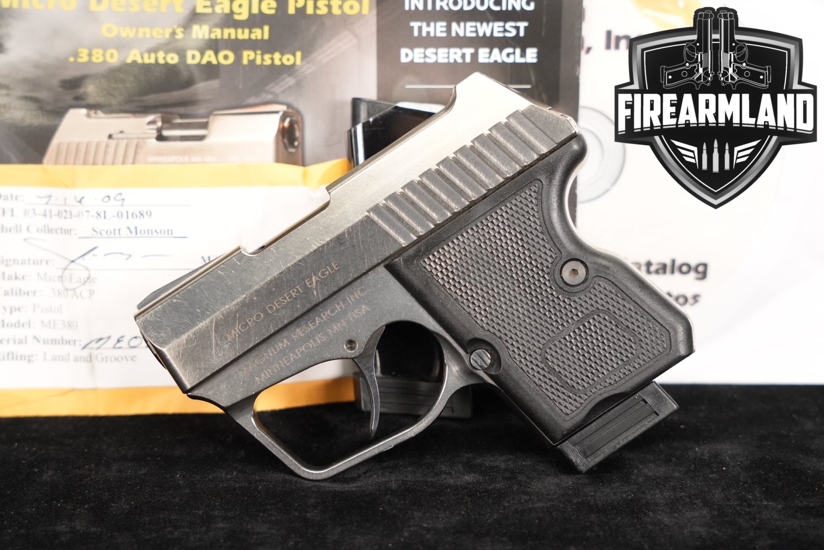DEAGLE Magnum Research Micro Desert Eagle 380 ACP 2.22" +2 MAGS, ORIG CASE-img-0
