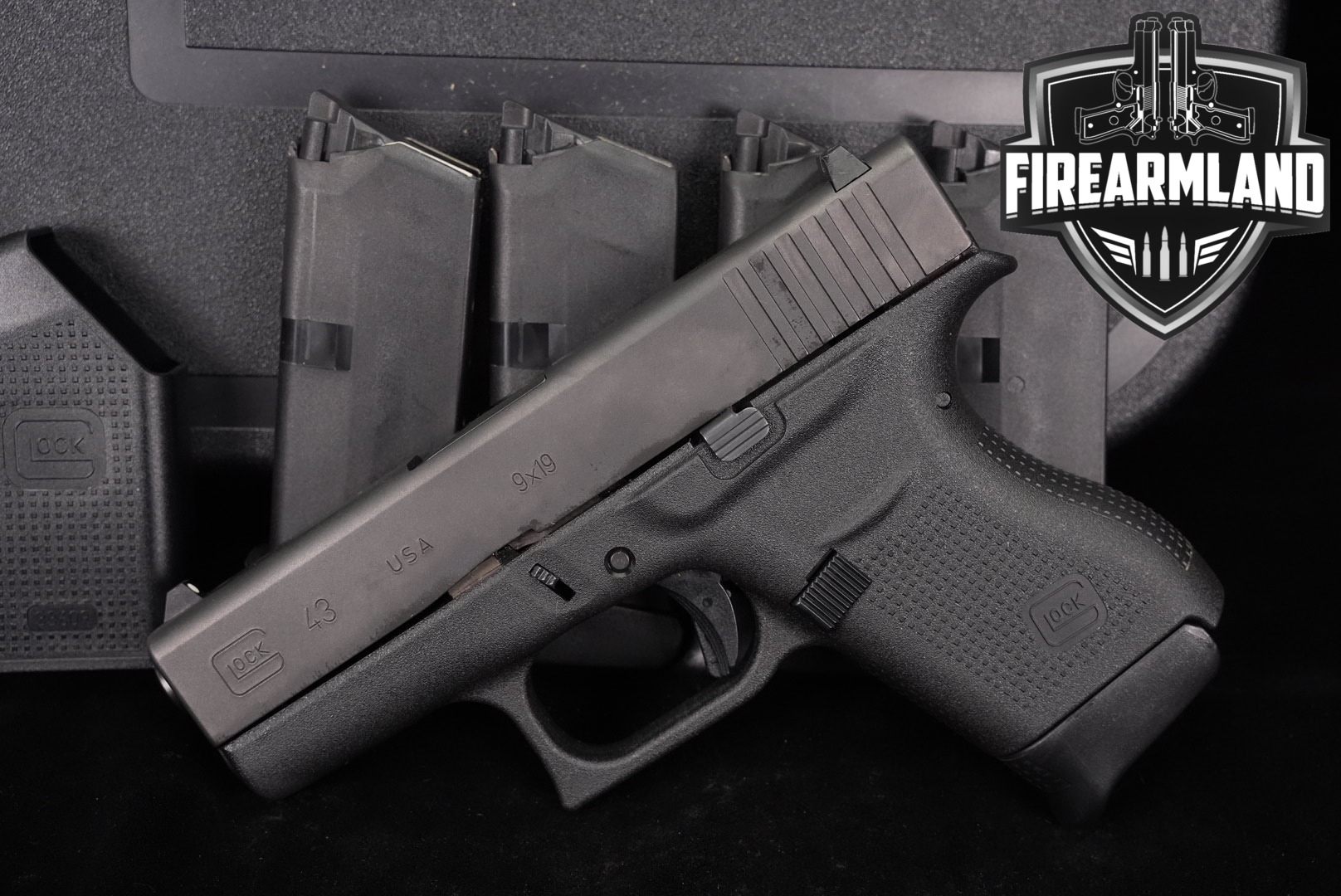 Glock 43 G43 Slimline 9mm 3.41" +5 MAGS & ORIG CASE-img-0
