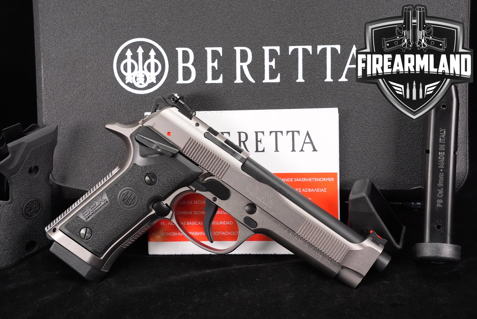 Beretta 92X Performance Defensive 9mm Satin Nickel 92-X +2 MAGS & ORIG CASE-img-0