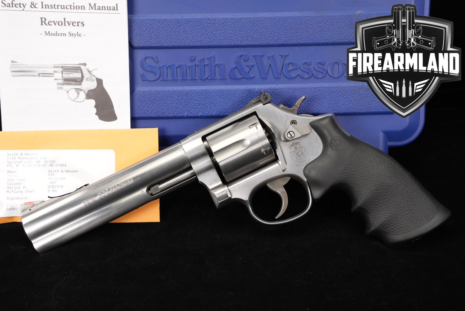Smith & Wesson (S&W) Model 686-6 .357 Mag. Brushed Stainless in Very Good Condition Thumbnail