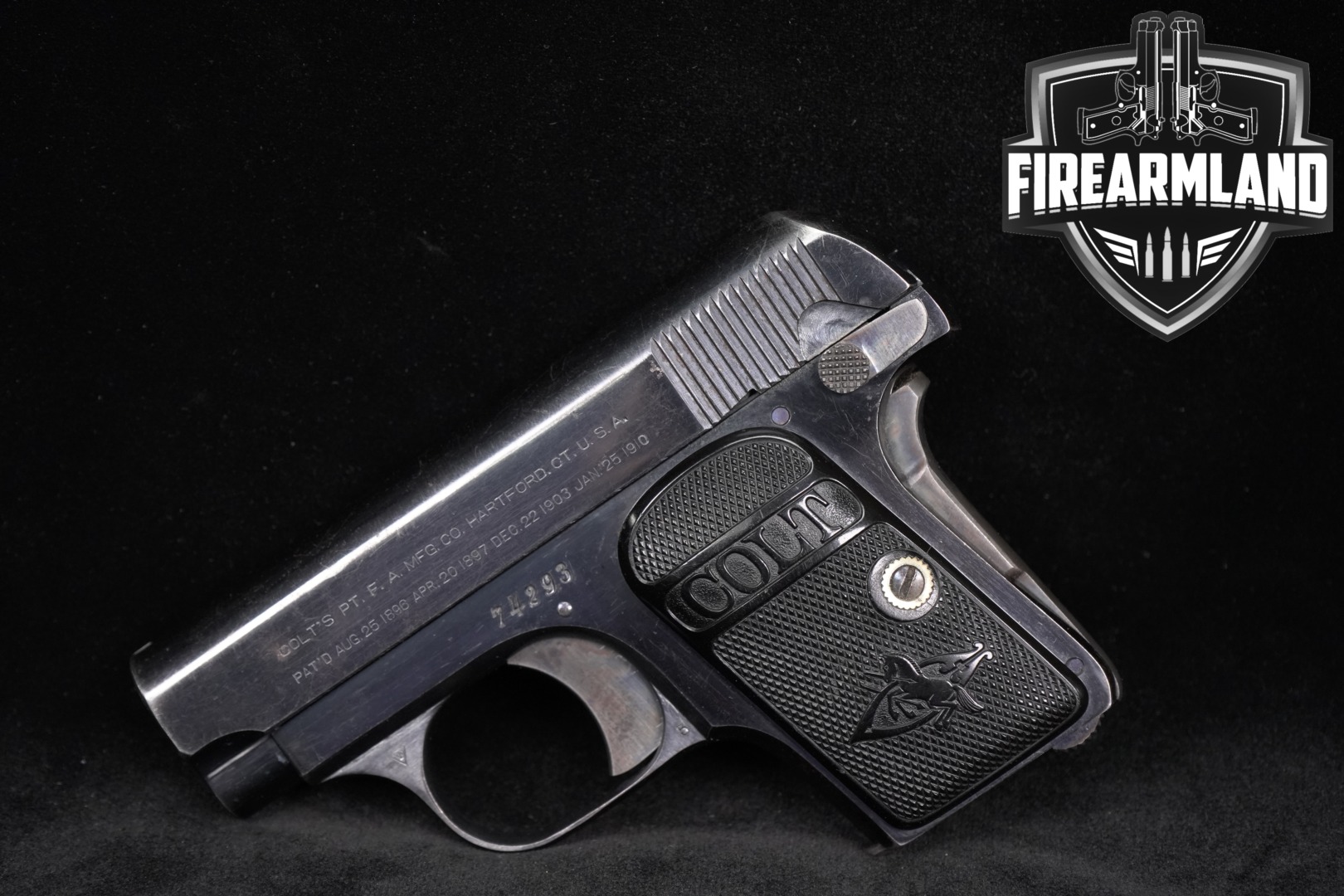 1912 Colt Model 1908 Vest Pocket .25 ACP (6.35mm) Black in Good Condition Thumbnail