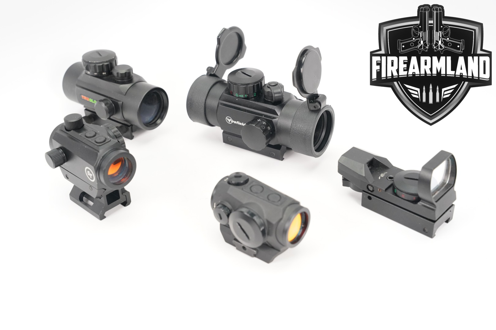 FIVE RED DOT SIGHT LOT 5 Pack Firefield TruGlo Crimson Trace Sig Sauer RDS-img-0