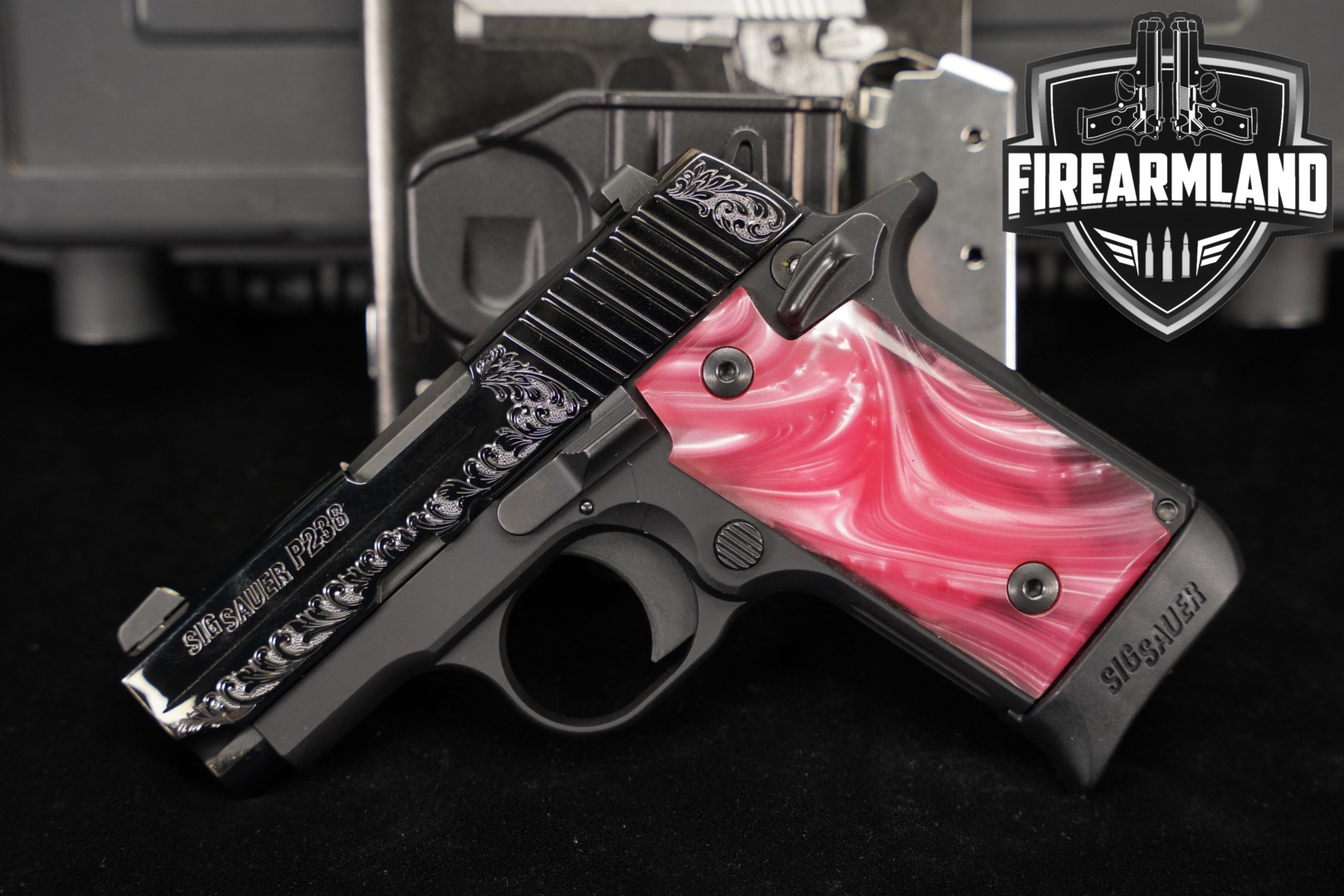 Sig Sauer P238 Nitron Engraved .380 ACP Black in Very Good Condition Thumbnail
