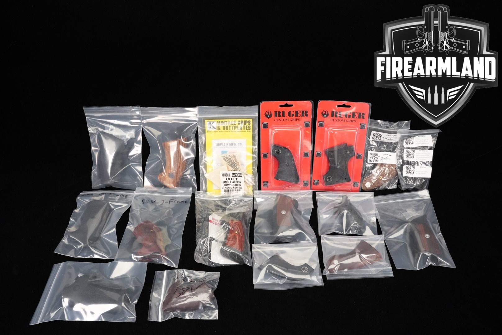 SEVENTEEN 17 Revolver Grip Lot Pistol Ruger Triple K Grips-img-0