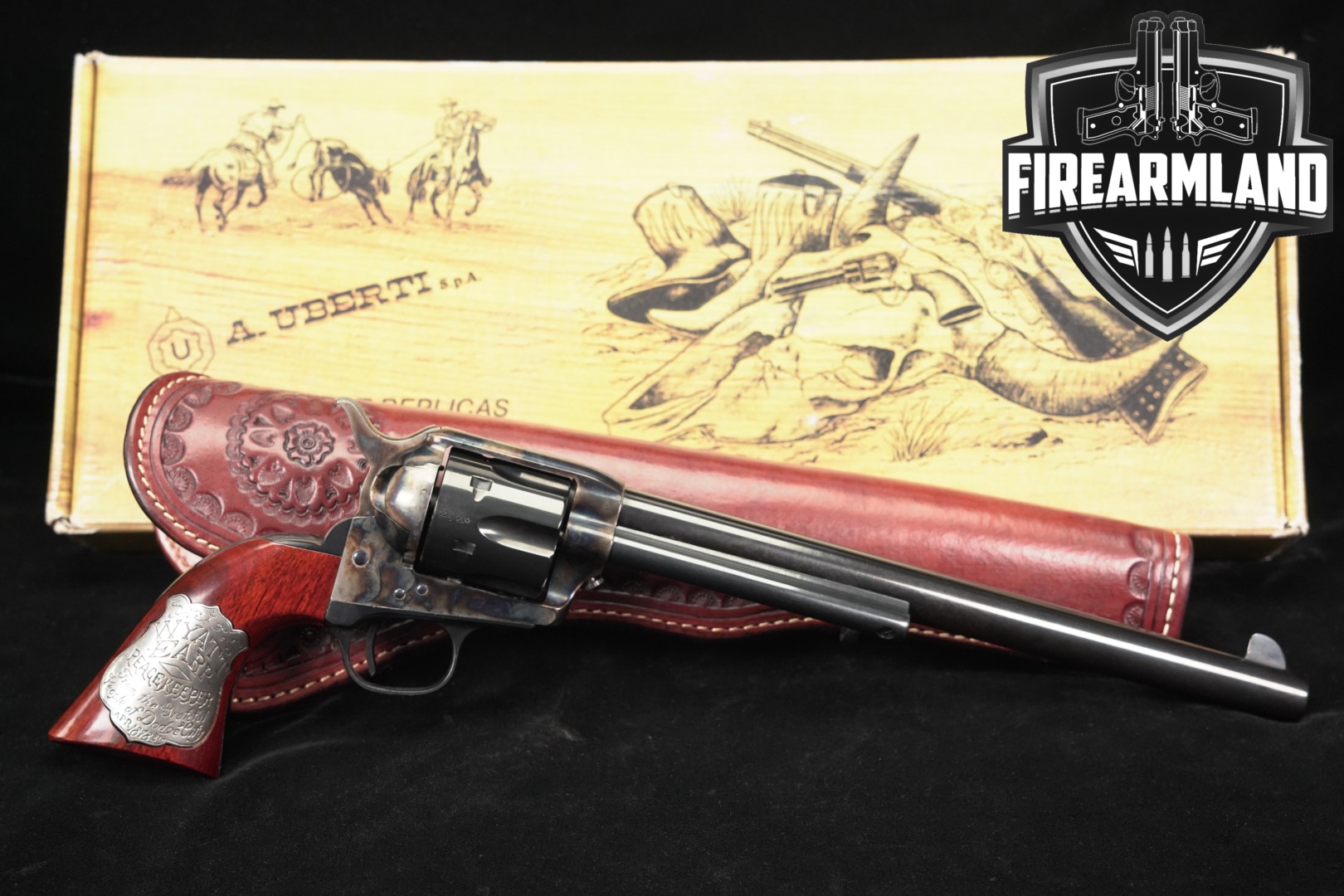 A. Uberti 1873 Single Action Army Wyatt Earp .45 Colt Color Case-Hardened & Blued in Very Good Condition Thumbnail