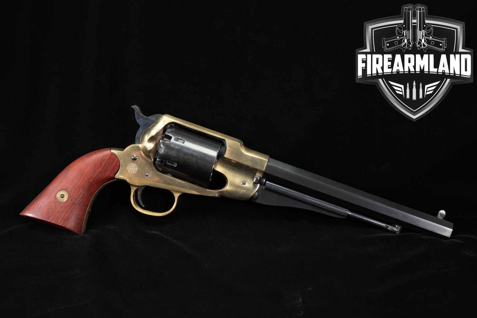 Armi San Marco Remington Model 1858 New Model Army CVA Import; Brass Frame .44 Two-Tone Blued & Brass in Very Good Condition Thumbnail