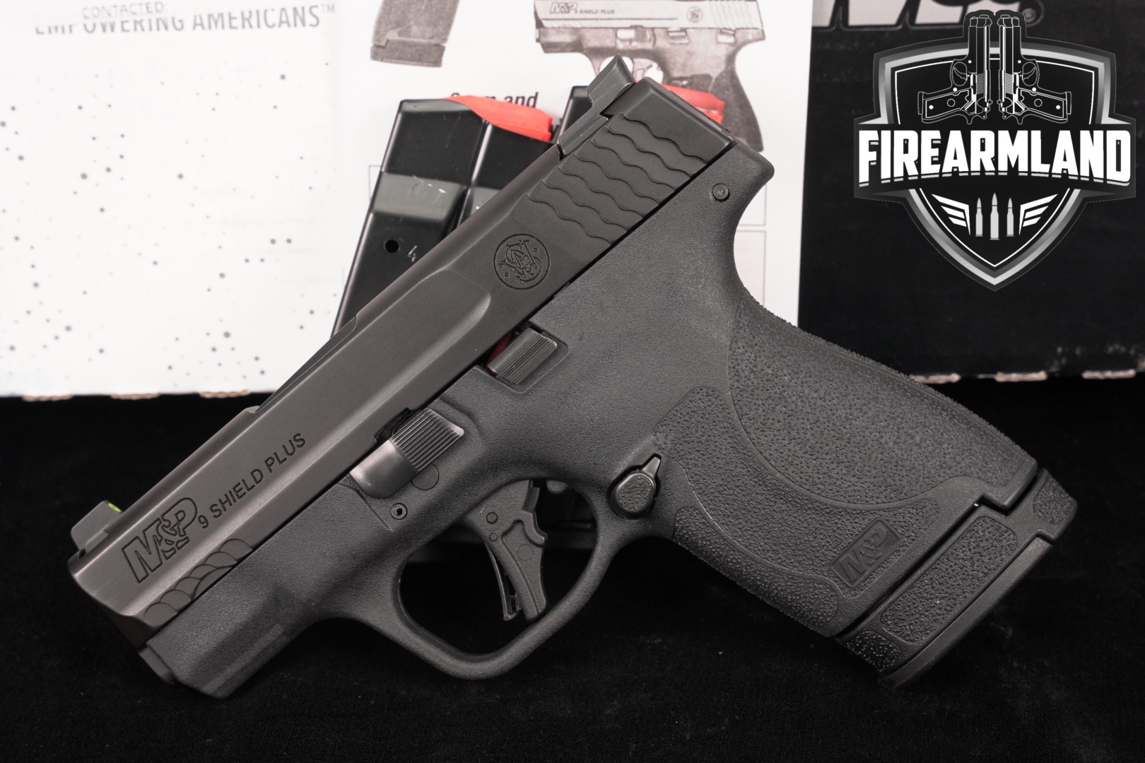 Smith & Wesson (S&W) M&P9 Shield Plus No Thumb Safety 9mm Luger Black in Very Good Condition Thumbnail