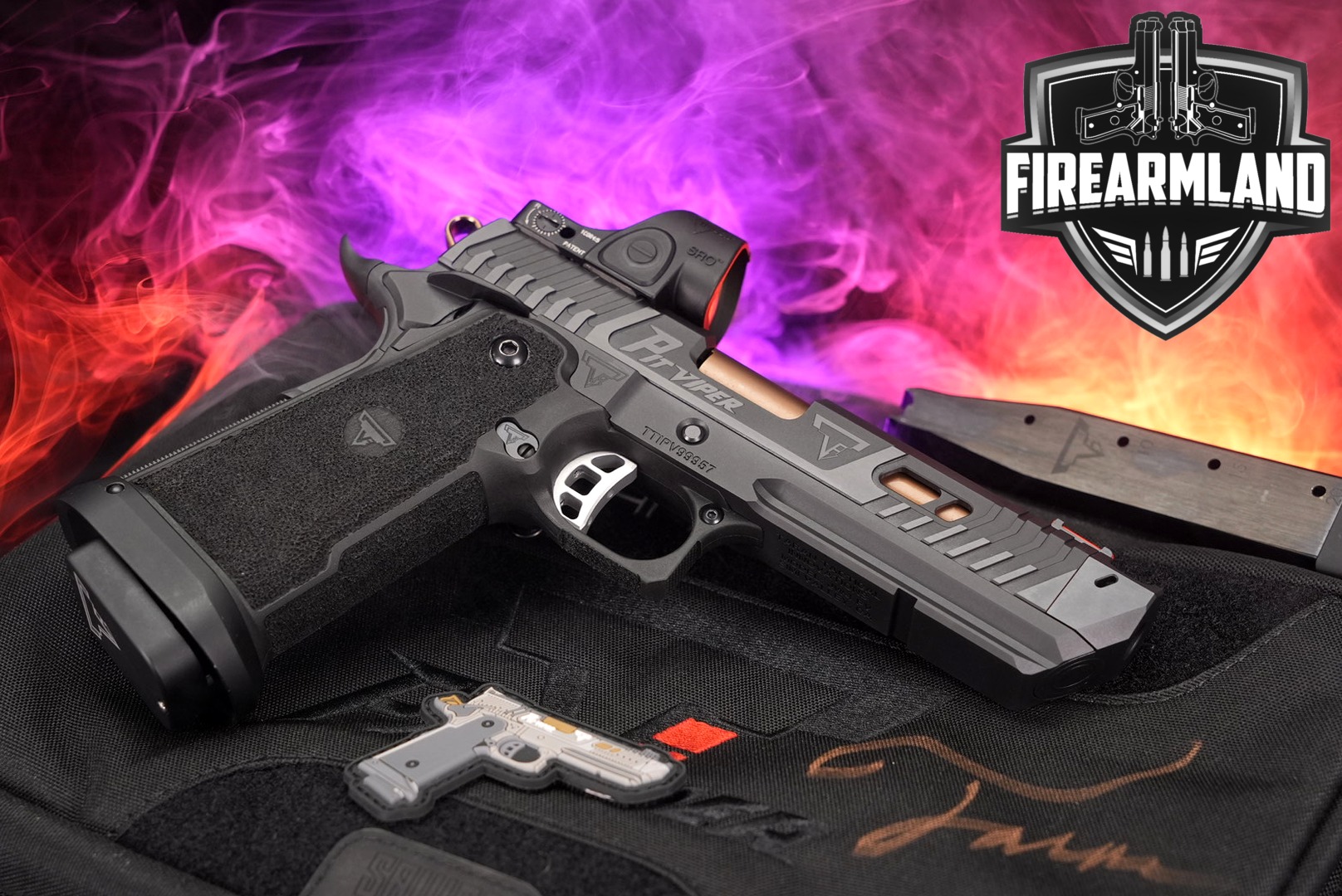 Taran Tactical TTI JW4 Pit Viper COMP 9mm 1911 2011 +2 MAGS, TRIJICON SRO-img-0