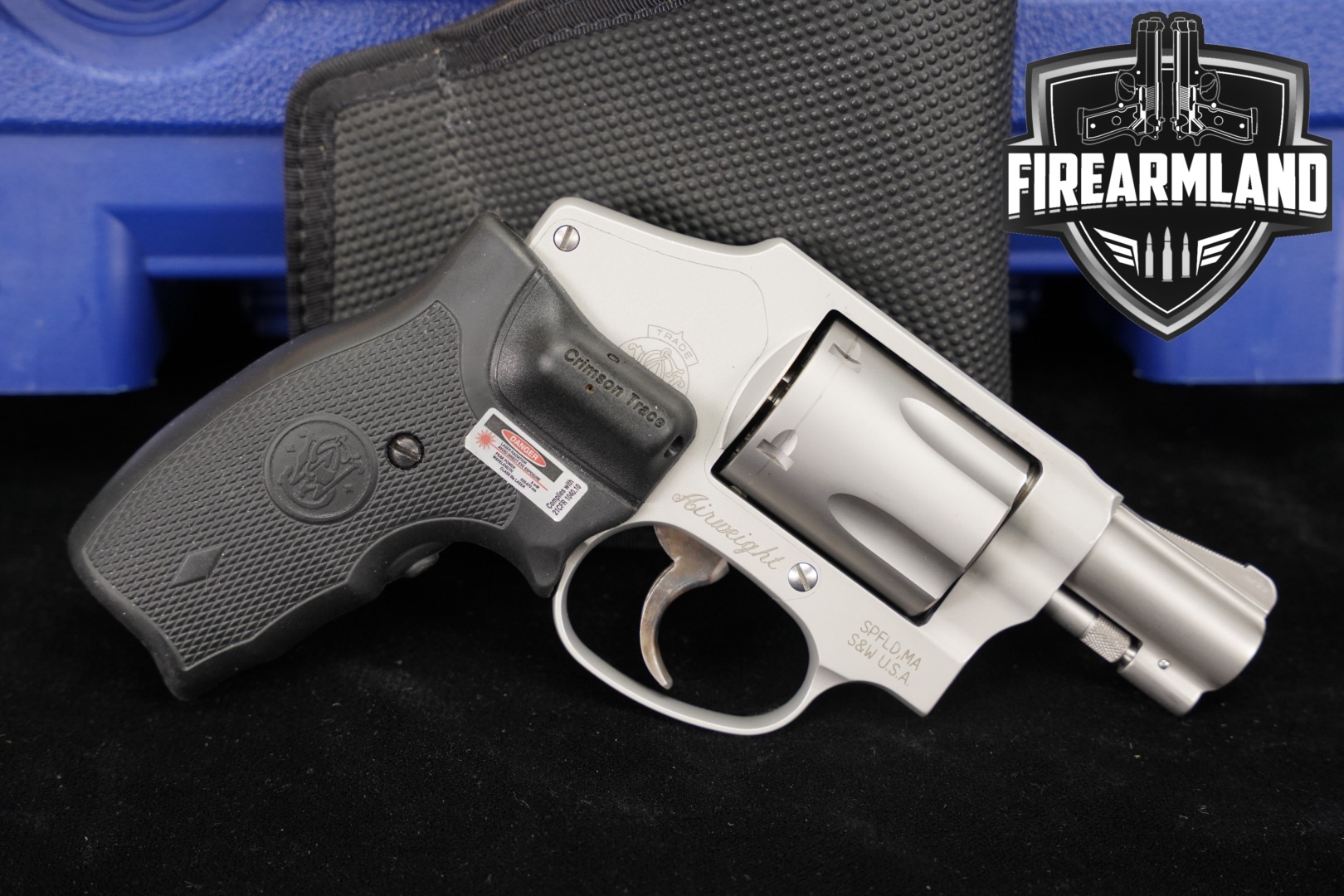 Smith & Wesson (S&W) Model 642-2 Airweight; Crimson Trace Lasergrips .38 Spl. Satin Stainless in Excellent Condition Thumbnail