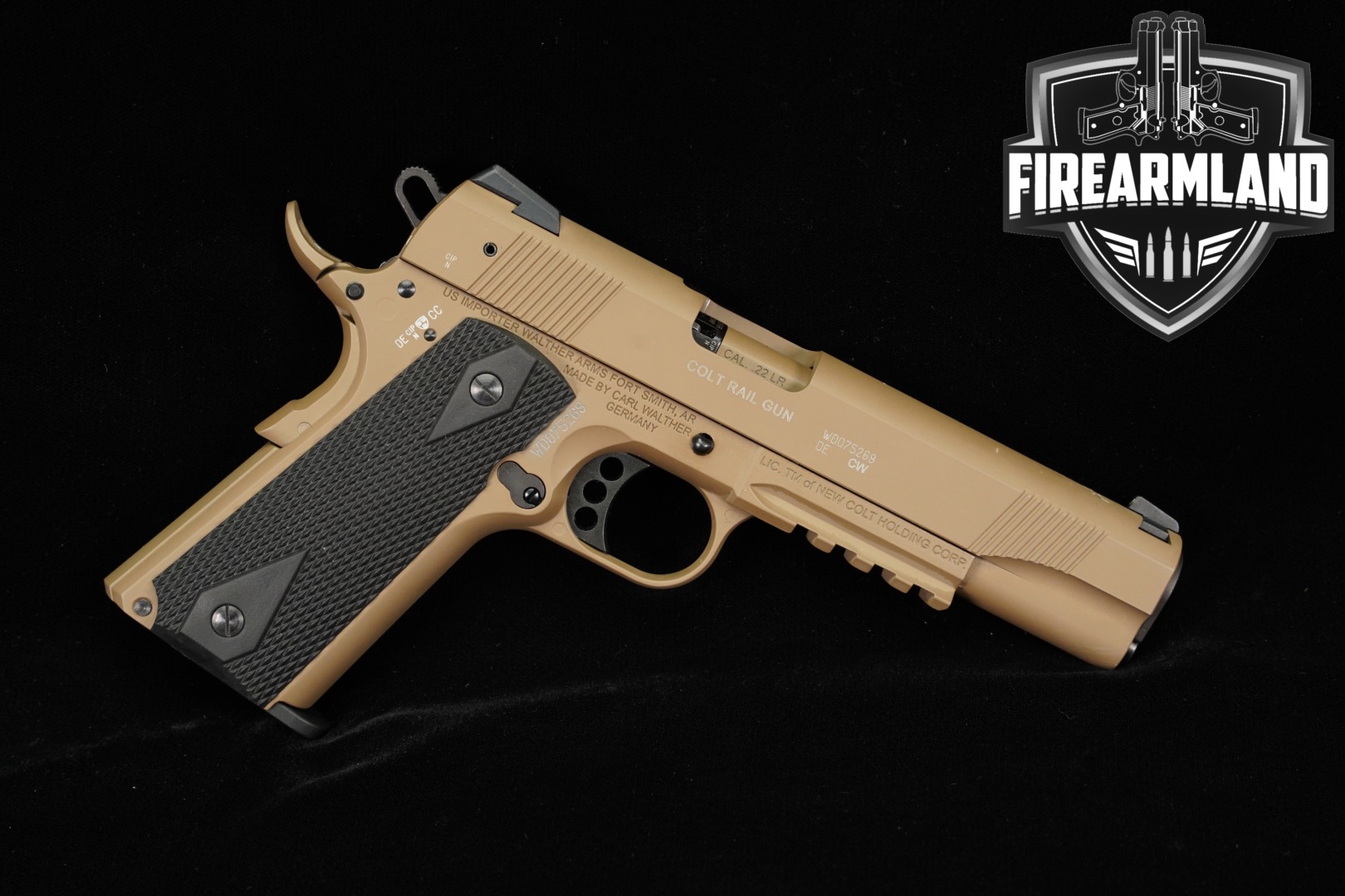 Walther Colt 1911 .22 LR Rail Gun .22 LR FDE in Good Condition Thumbnail