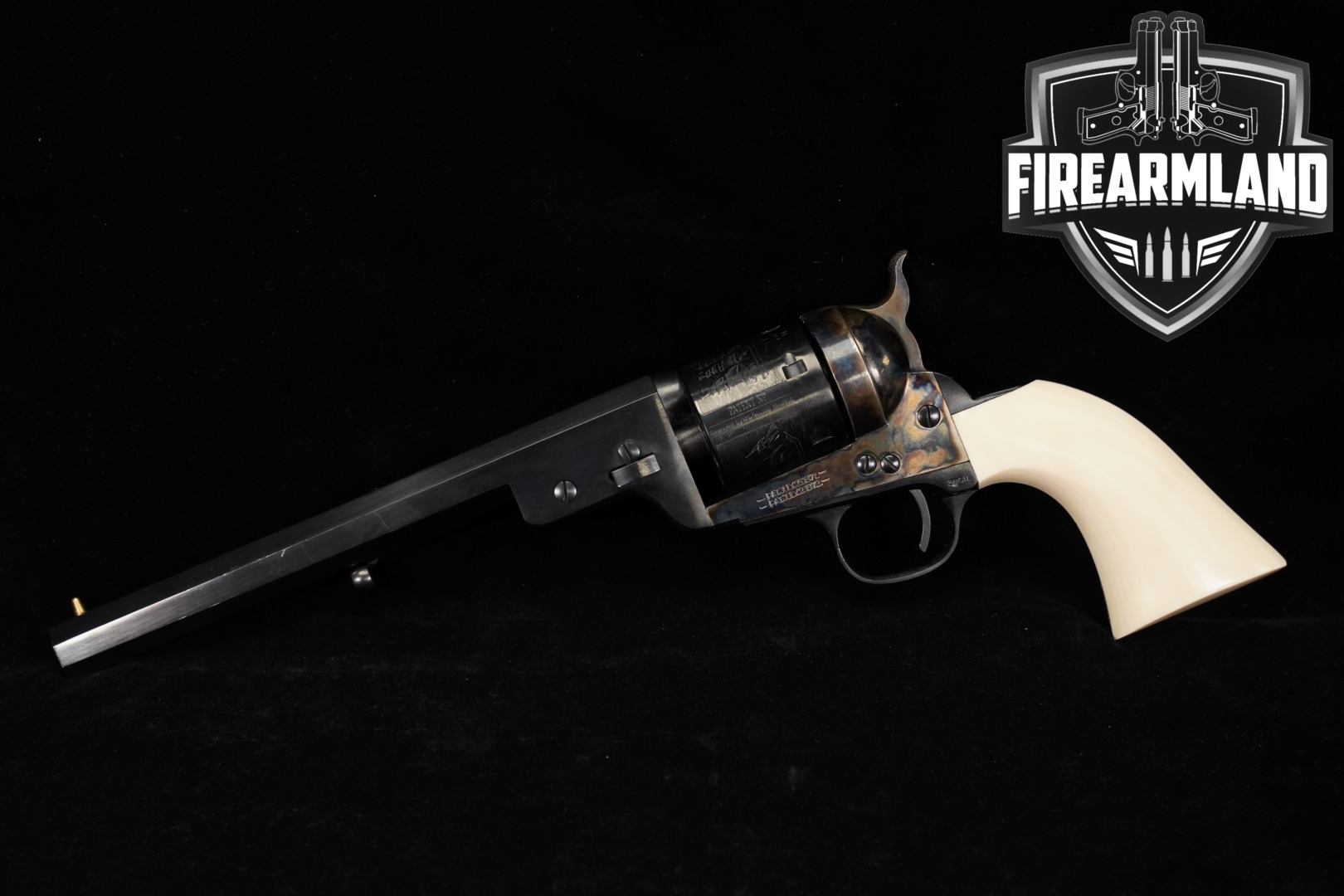A. Uberti 1851 Navy Conversion Richards-Mason .38 Special / .38 Colt Blued & Color Case-Hardened in Good Condition Thumbnail