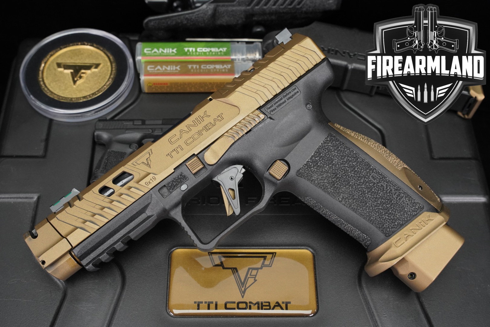 Canik TTI Combat 9mm Luger Two-Tone Bronze in Excellent Condition Thumbnail