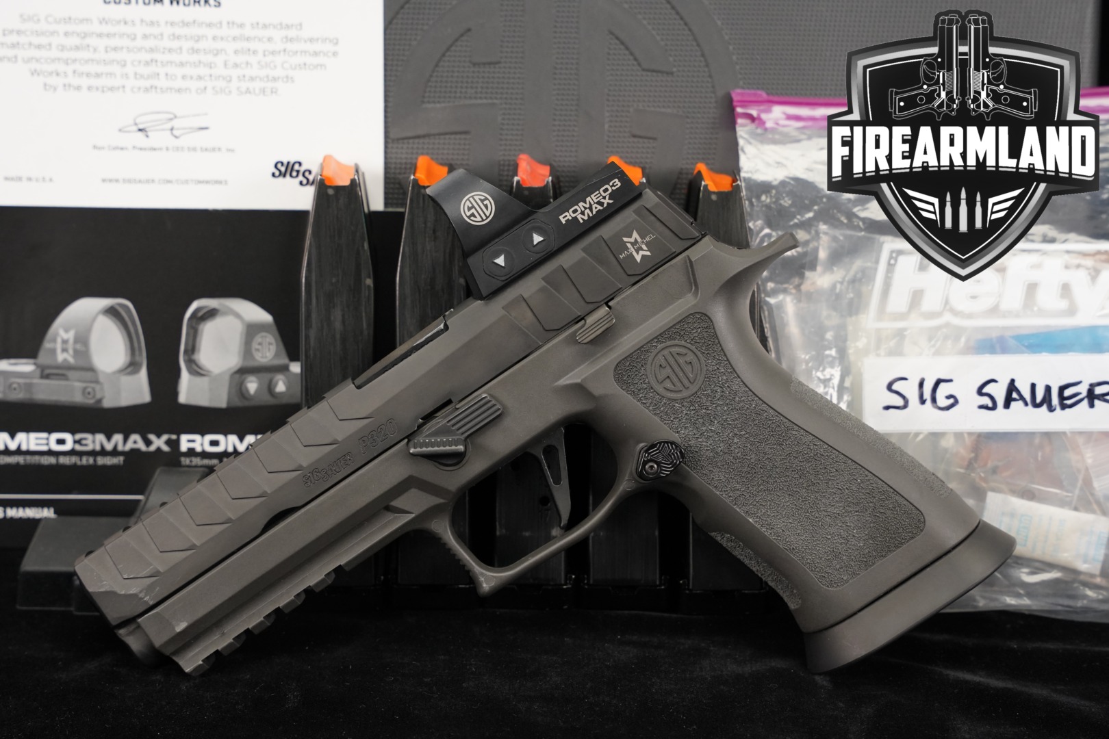 Sig Sauer P320MAX Custom Works, Max Michel 9mm Luger Two-Tone Black & Gray in Good Condition Thumbnail
