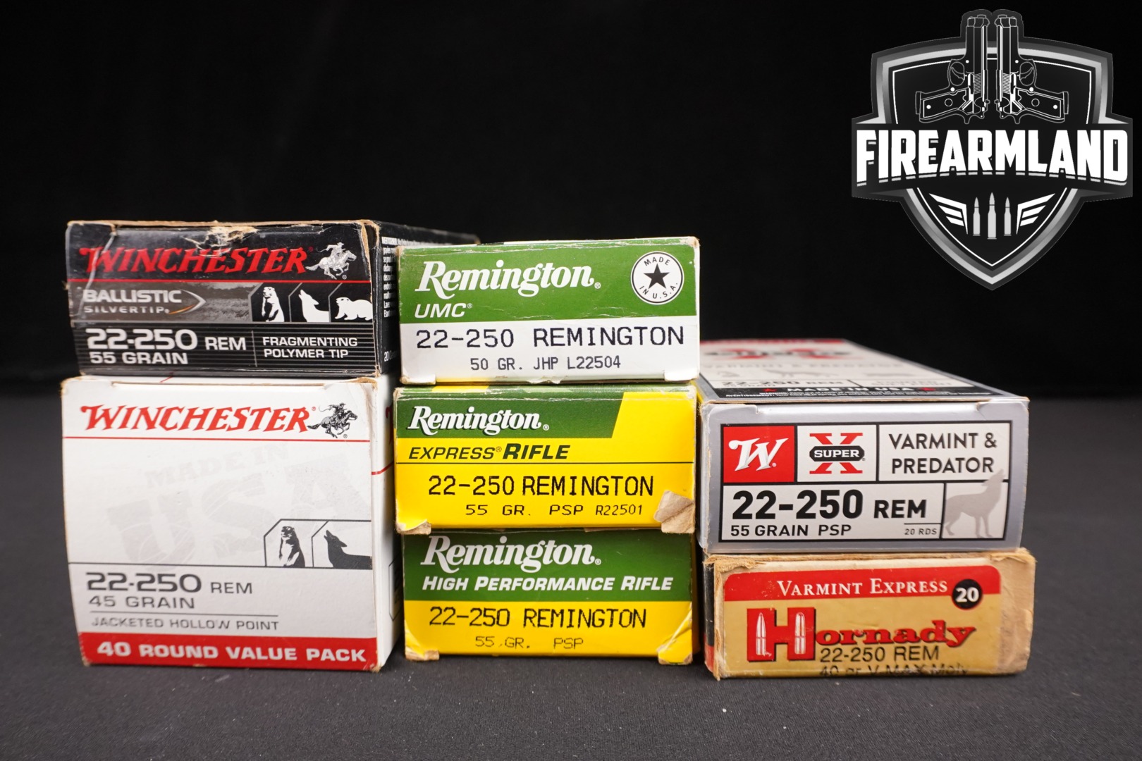 Multiple Manufacturers 22-250 Rem Ammo .22-250 Rem. in New - Old Stock Condition Thumbnail