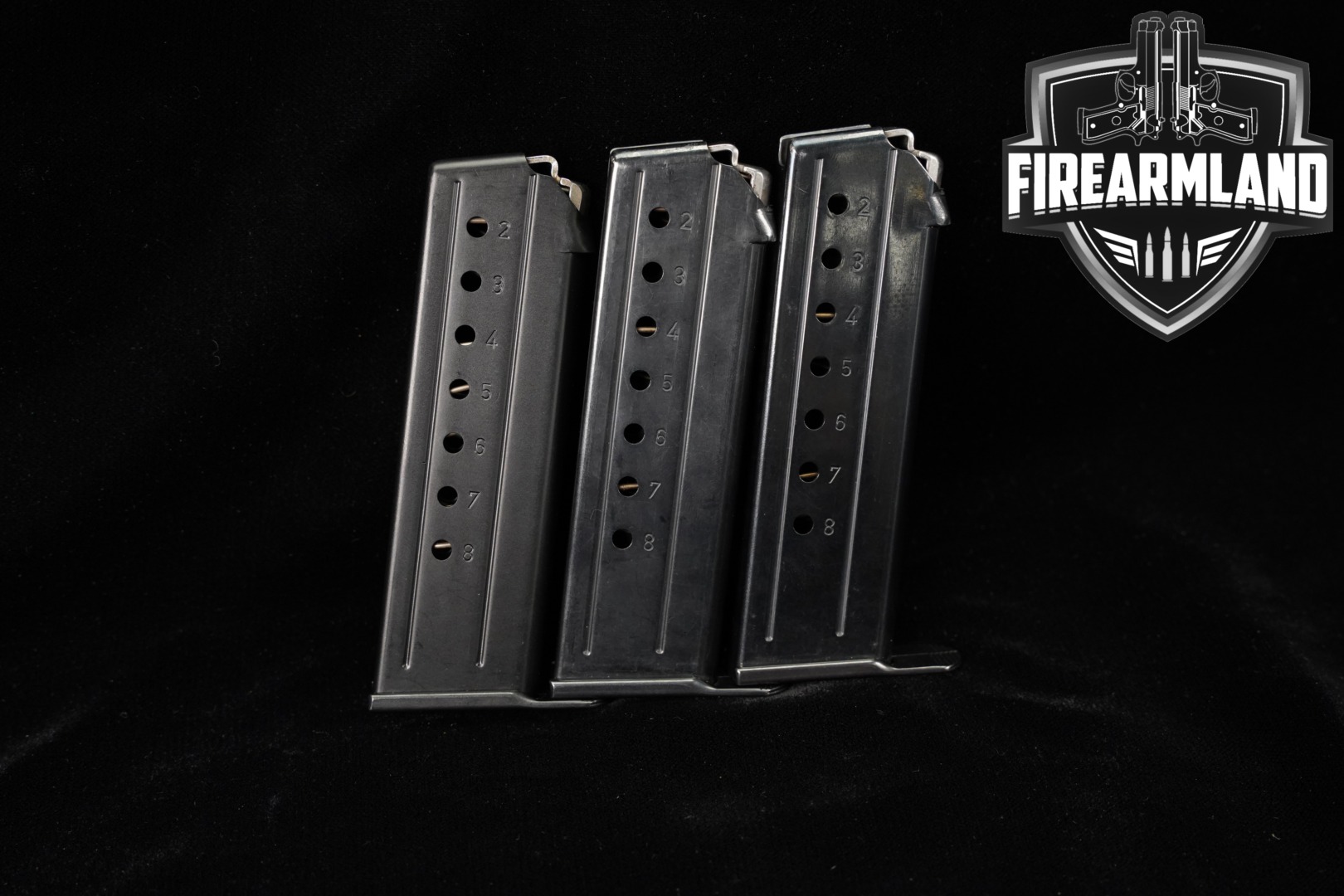 Heckler & Koch (H&K, HK) THREE (3) P7 PSP P7M8 8-Round 9mm Magazines in Excellent Condition Thumbnail