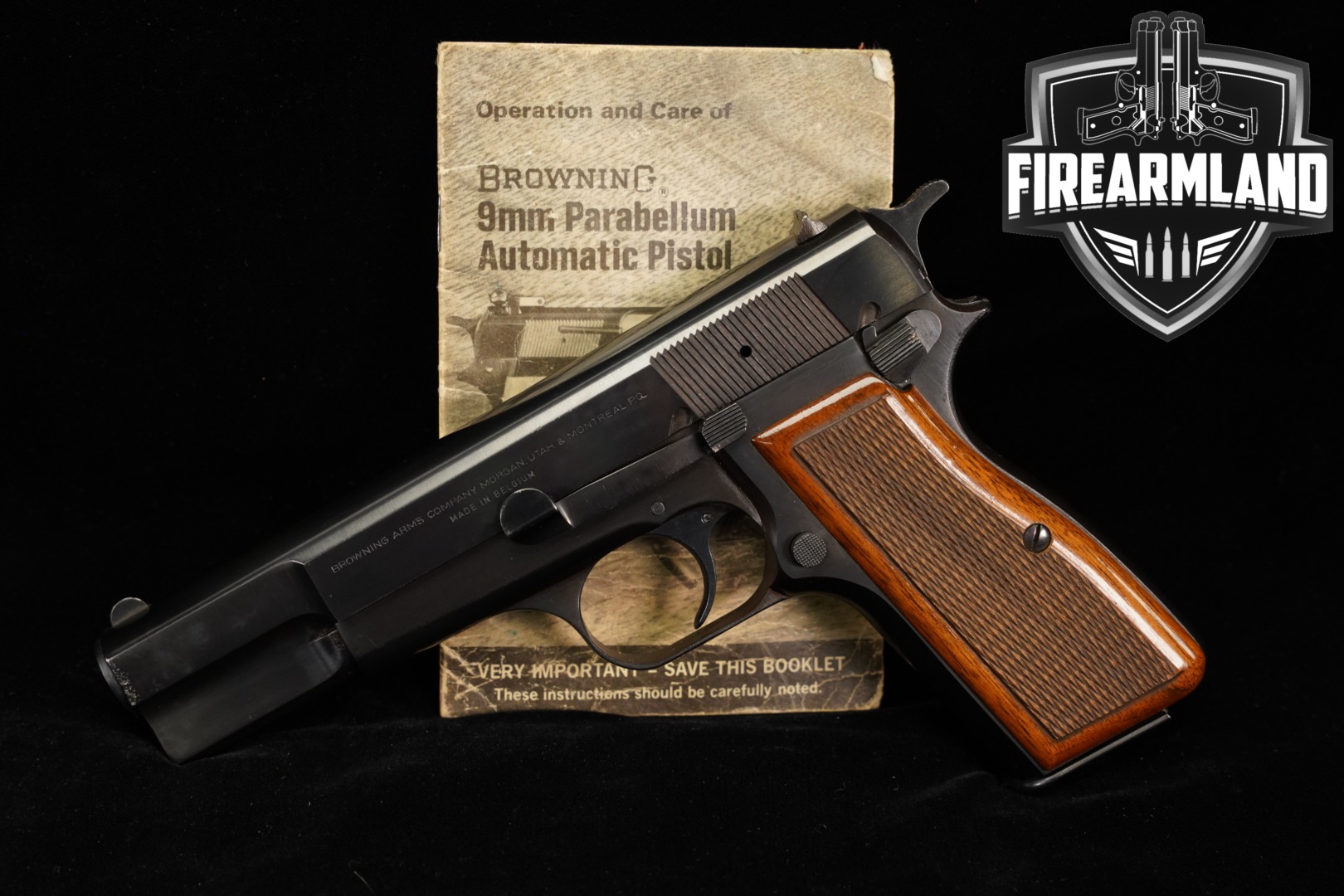 1976 Browning Hi-Power C-Series 9mm Luger Blued in Good Condition Thumbnail