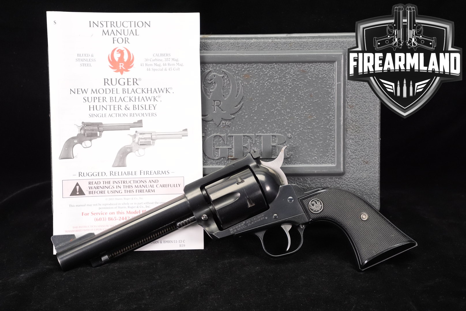 Ruger New Model Blackhawk 45 Colt 5.5" Blued +ORIG CASE-img-0