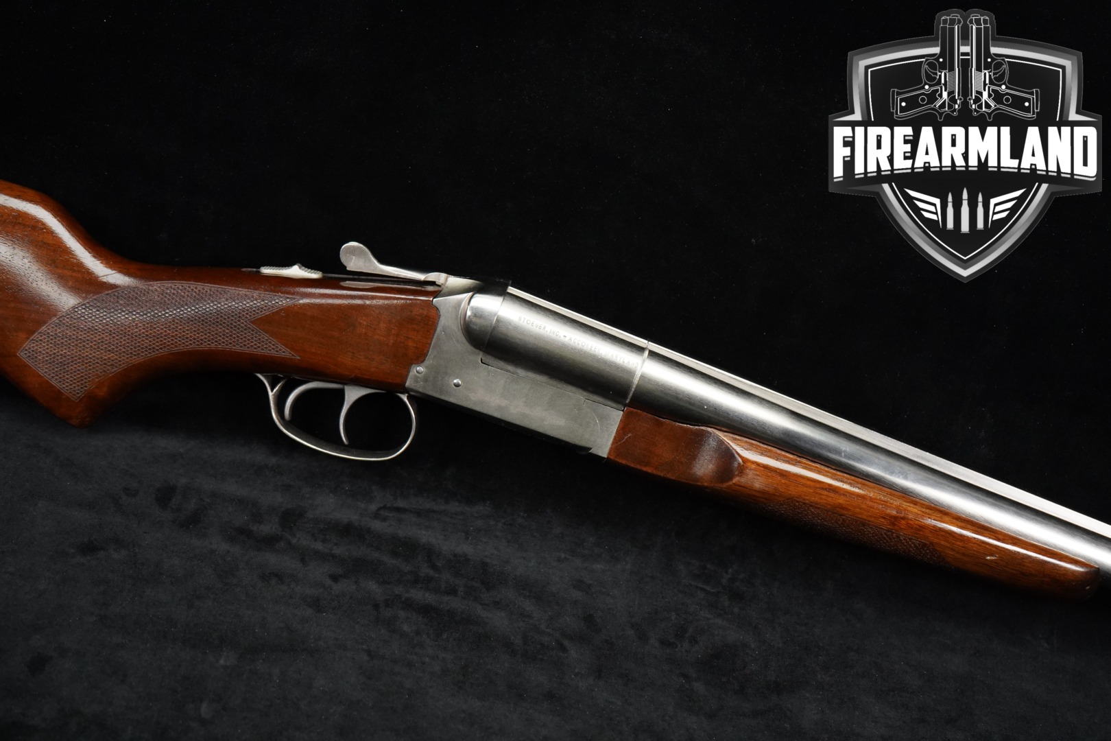 E. R. Amantino Coach Gun Supreme 12 Gauge Polished Nickel & Walnut in Good Condition Thumbnail