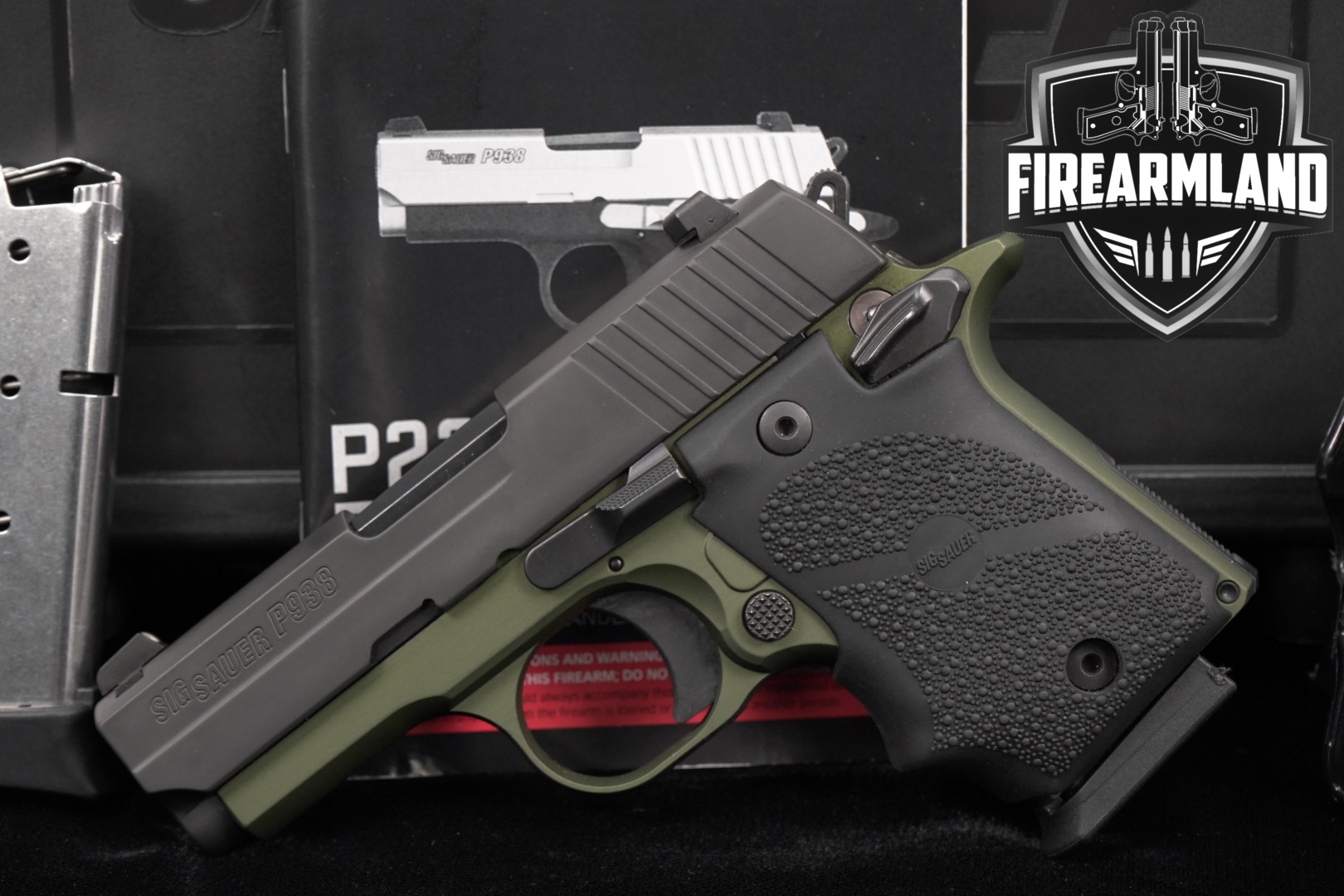 Sig Sauer P938 Army Green 9mm Luger Two-Tone Black & OD Green in Excellent Condition Thumbnail