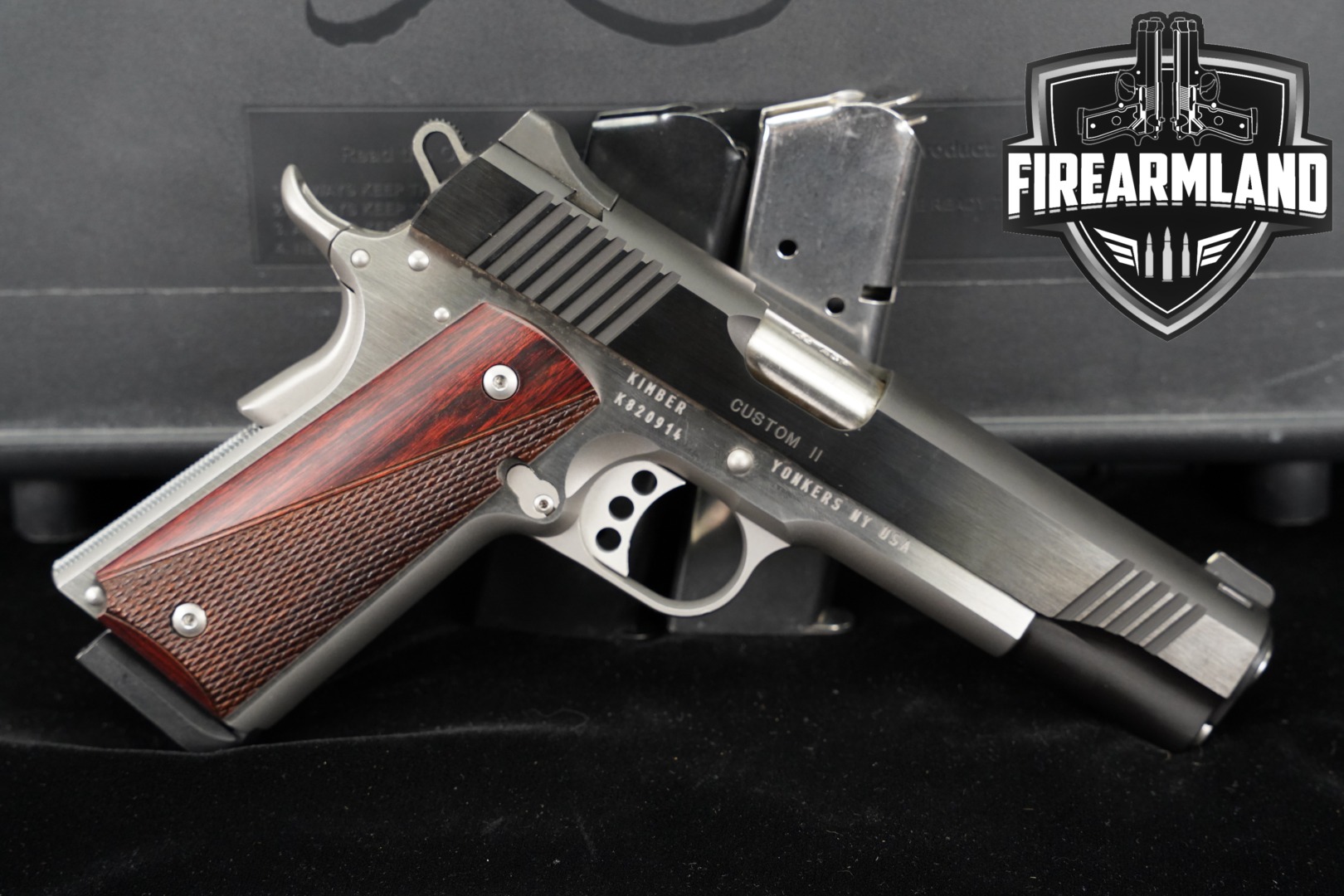 Kimber Custom II 45 ACP 1911 5" Two-Tone Black & Silver +3 MAGS, ORIG CASE-img-0