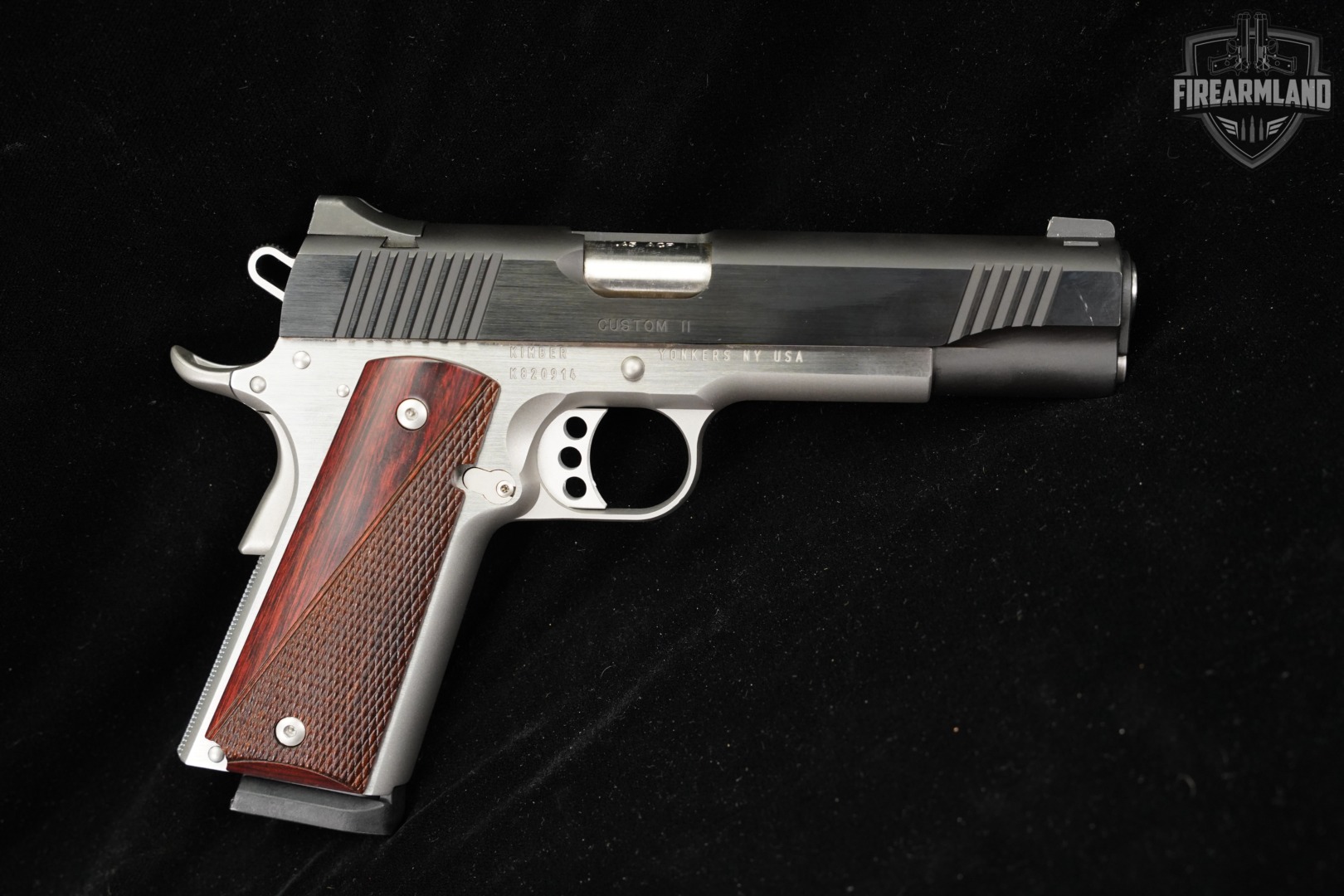 Kimber Custom II 45 ACP 1911 5" Two-Tone Black & Silver +3 MAGS, ORIG CASE-img-4