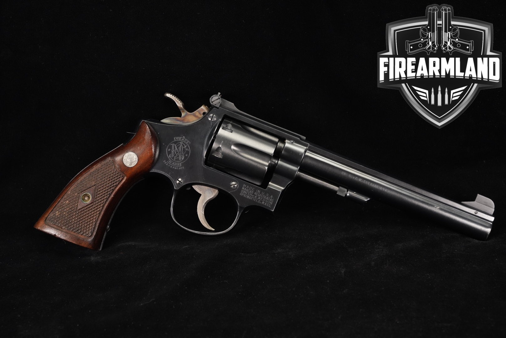 1949 Smith & Wesson (S&W) K-38 Target Masterpiece pre-Model 14 (Five-Screw) .38 Spl. Blued in Very Good Condition Thumbnail