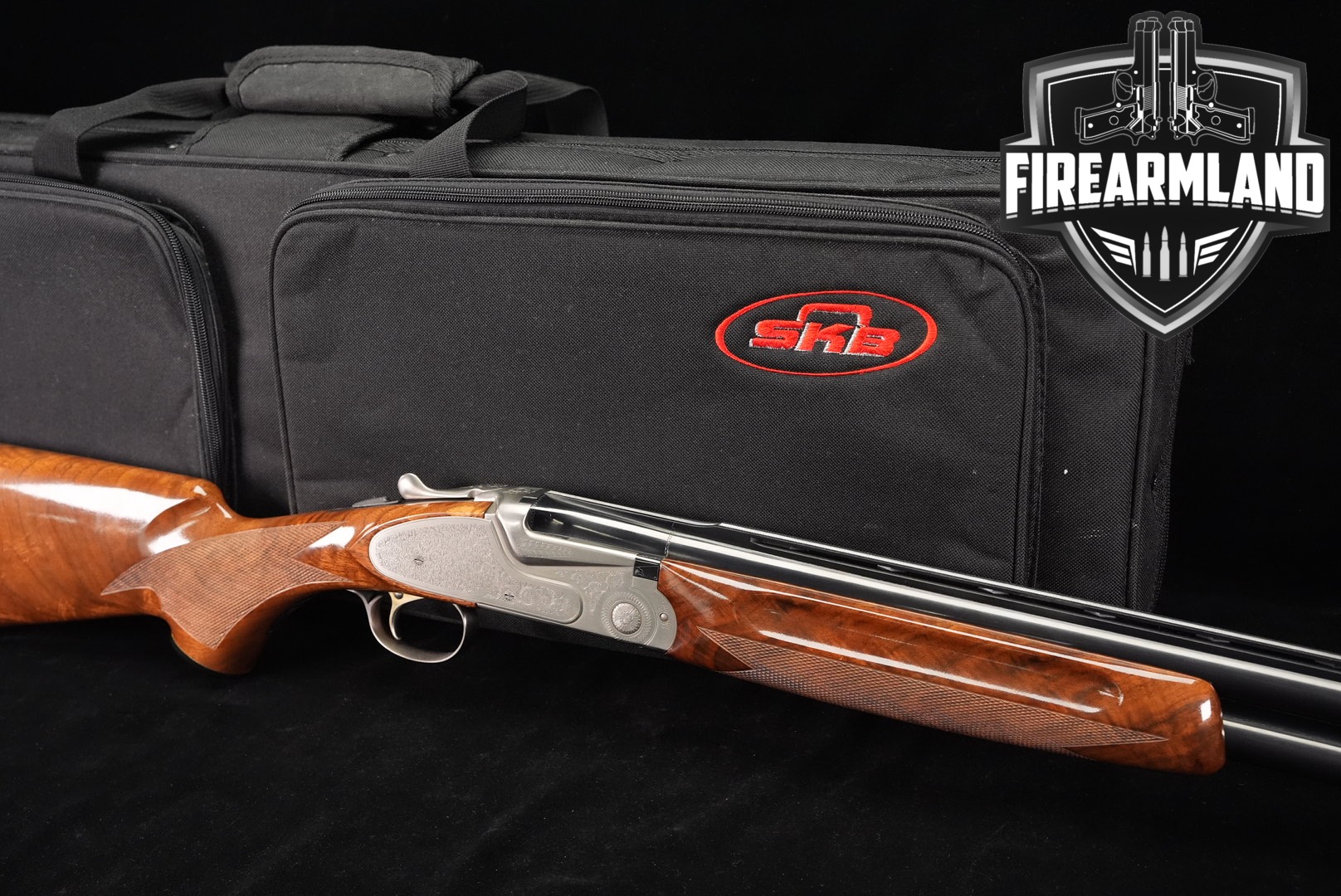 SKB Model 885 Sporting 12-Gauge Satin Silver & Walnut M885 JAPAN O/U +CASE-img-0