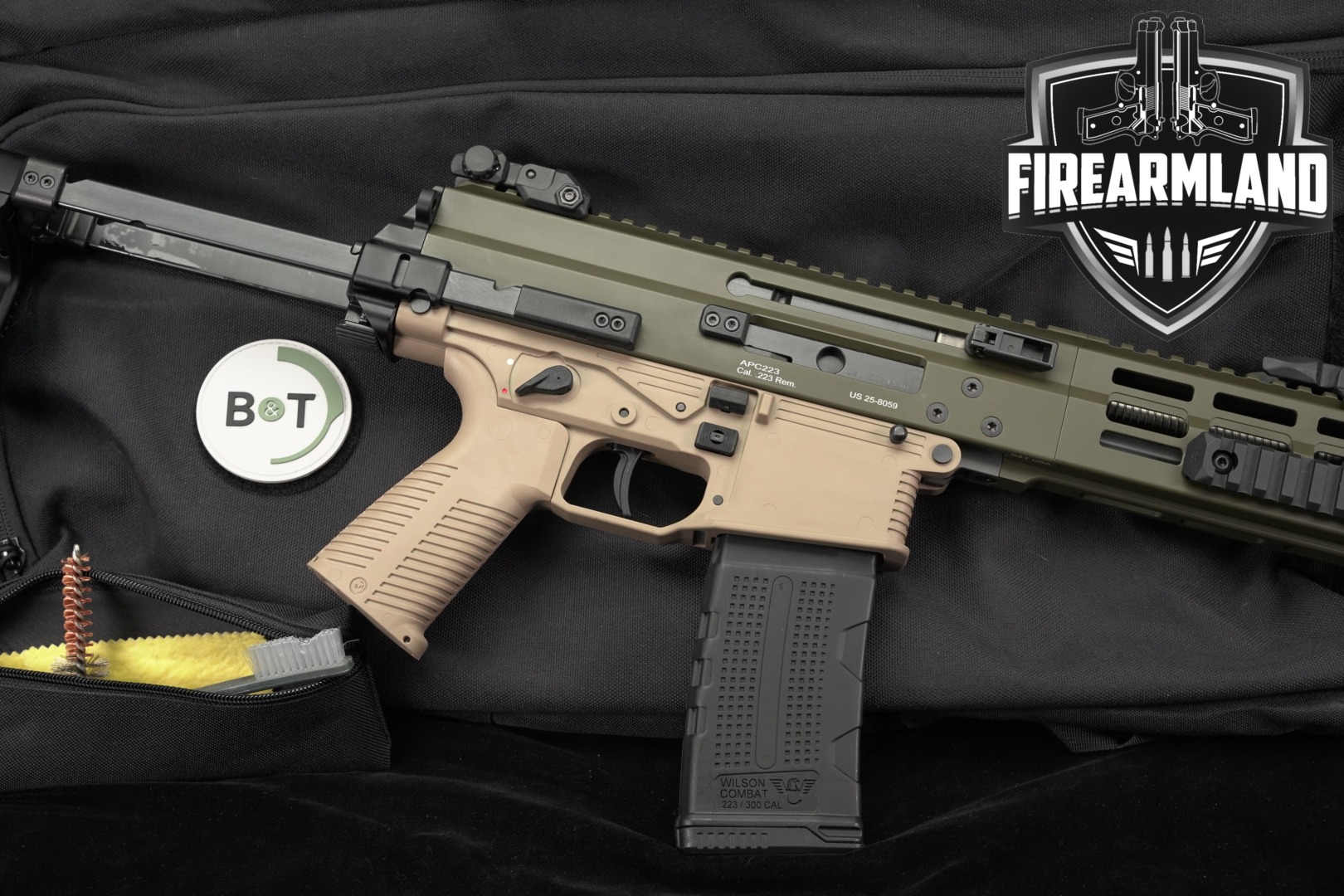 Brugger & Thomet (B&T) APC223 PRO .223 Rem. Two-Tone Olive Green & Tan in Excellent Condition Thumbnail