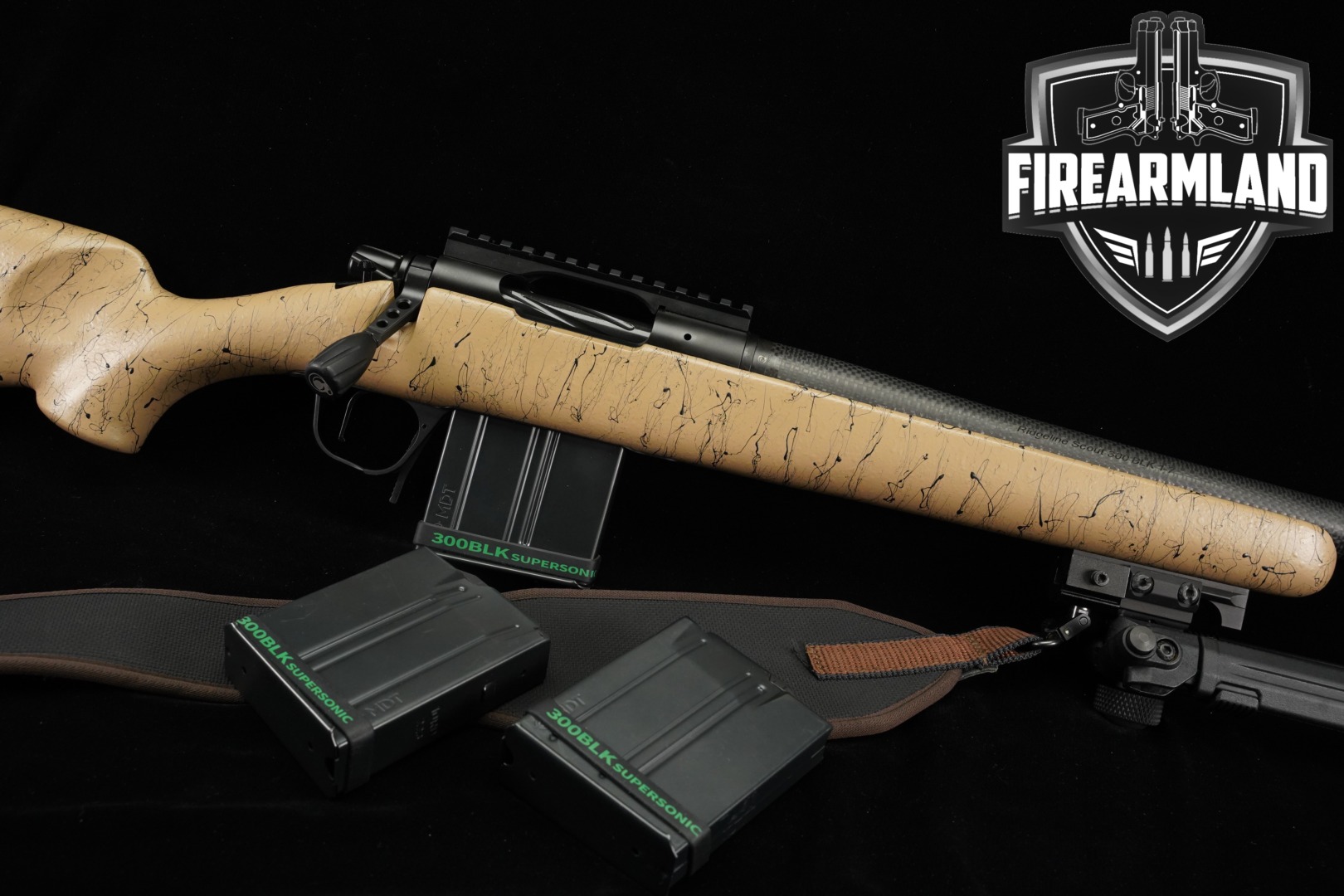 Christensen Arms Ridgeline Scout .300 AAC Blackout (7.62x35mm) Black & Tan in Excellent Condition Thumbnail