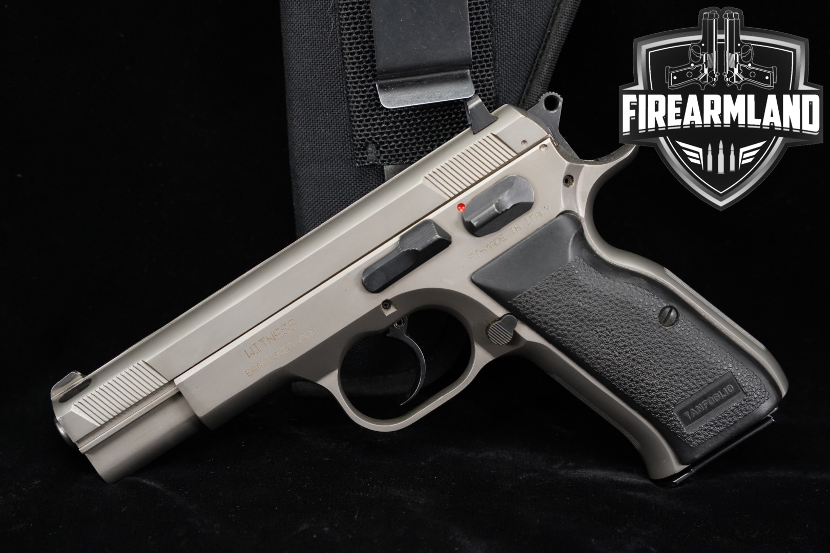 Tanfoglio Witness Steel Full Size .40 S&W Silver in Good Condition Thumbnail