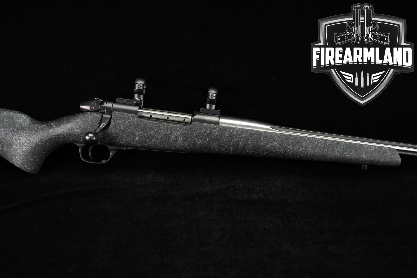 Weatherby Mark V Accumark .340 Wby. Mag. Stainless & Gray/Black in Very Good Condition Thumbnail