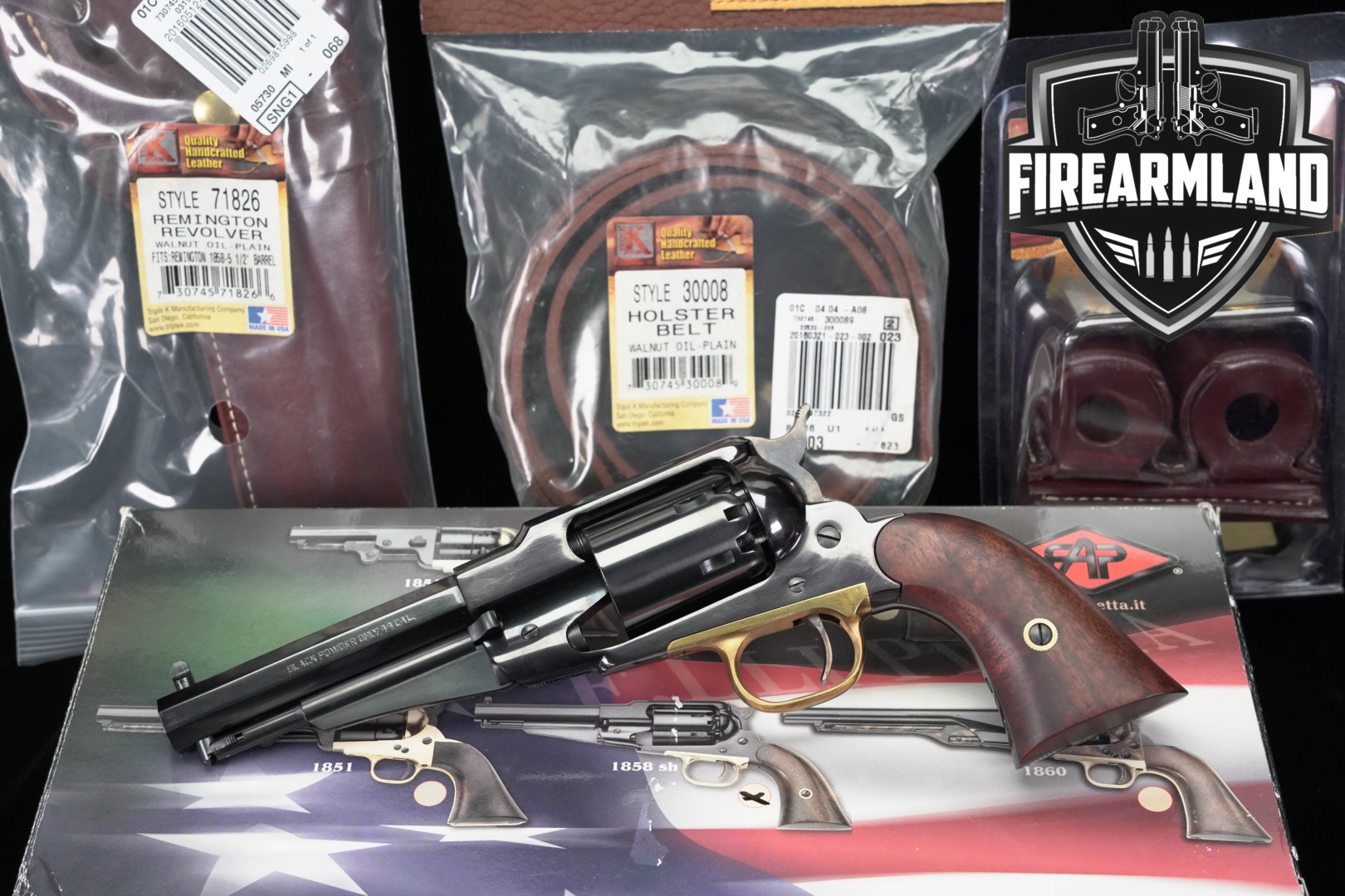 F.lli Pietta 1858 New Model Army Sheriff, Steel Frame .44 Blued in Very Good Condition Thumbnail