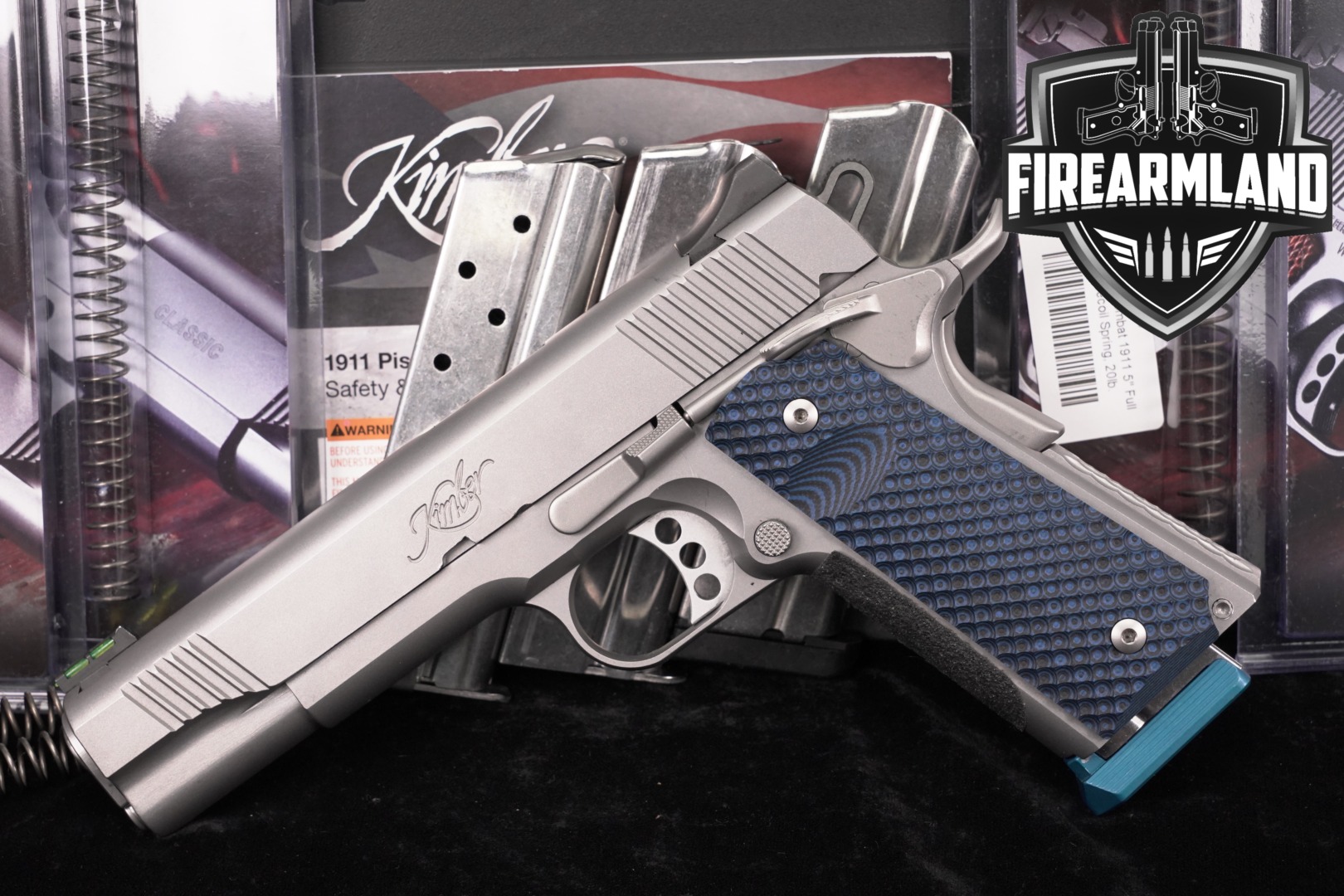 Kimber Stainless II 9mm 1911 5" WILSON COMBAT UPGRADES +4 MAGS & ORIG CASE-img-0