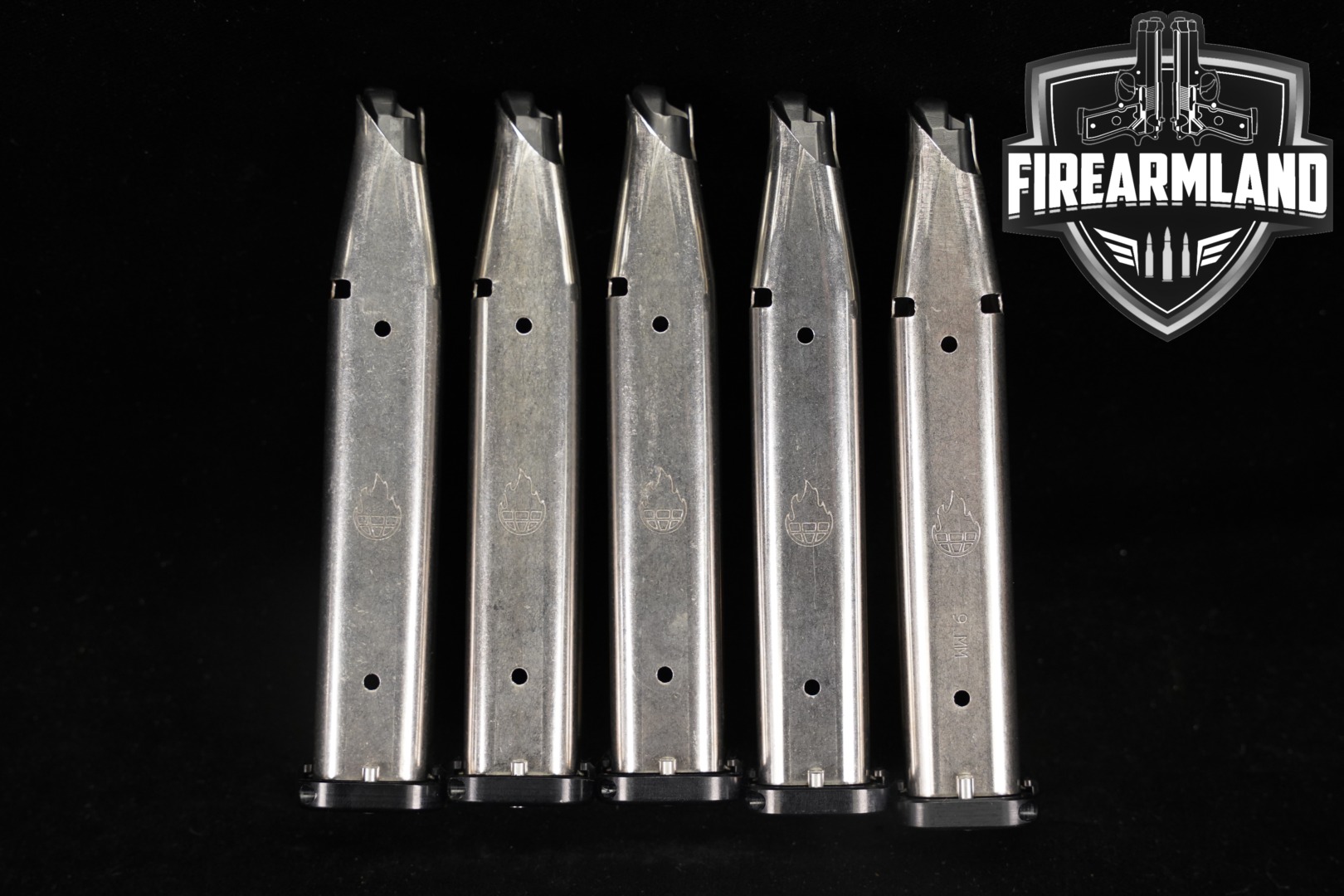Atlas Gunworks FIVE (5) 2011 DS 1911 21 Round 140MM Magazines 9mm Luger in Excellent Condition Thumbnail