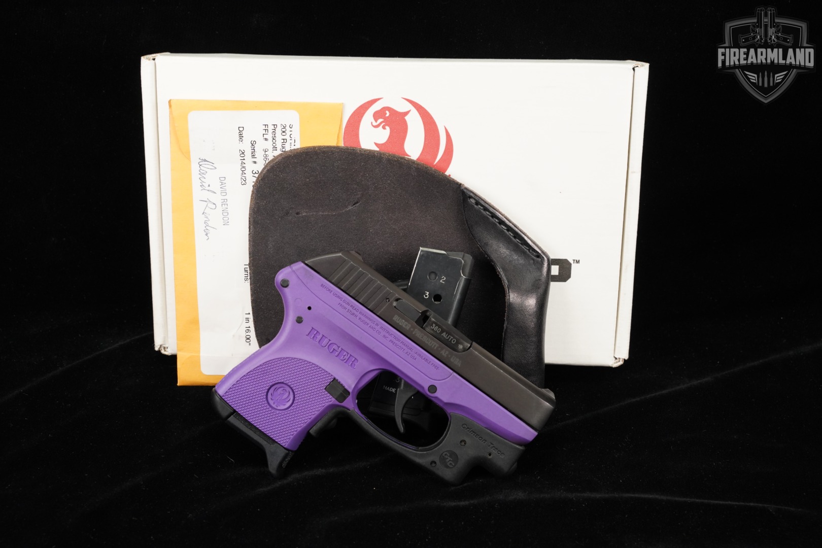 Ruger LCP Gen 1 380 ACP 2.75" Purple +2 MAGS, ORIG BOX & CT LASERGUARD-img-2
