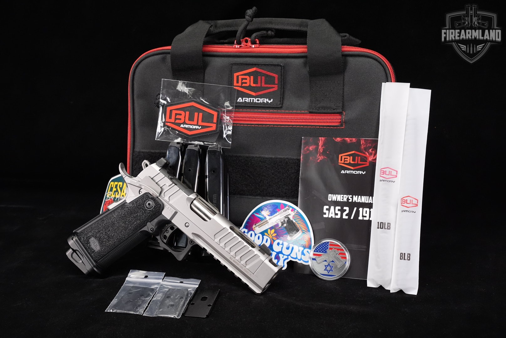 BUL Armory SAS II TAC COMP 9mm OR 5" 1911 2011 PORT +4 MAGS & ORIG BOX-img-2