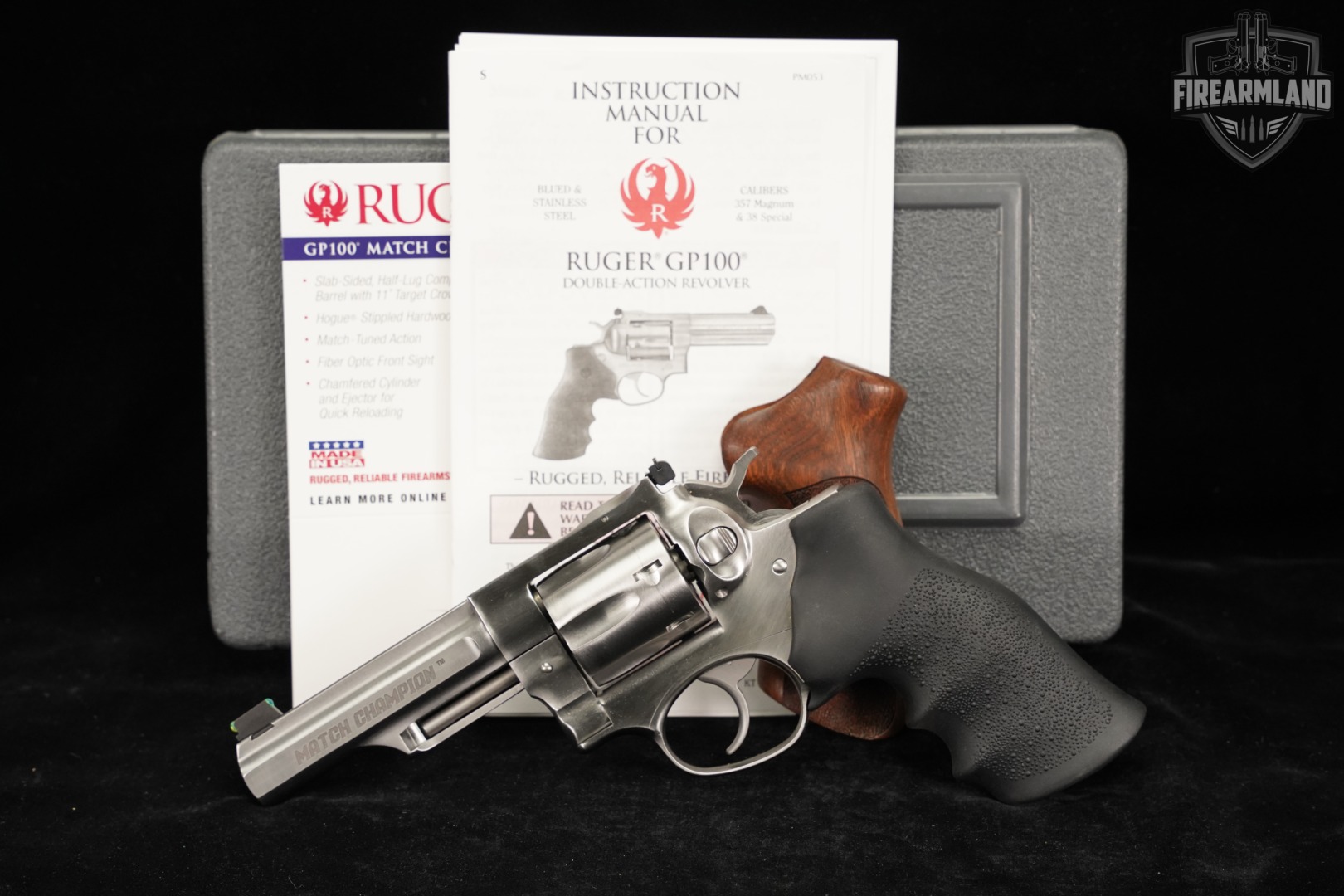 Ruger GP100 Match Champion 357 Magnum GP-100 DA/SA +ORIG CASE-img-2