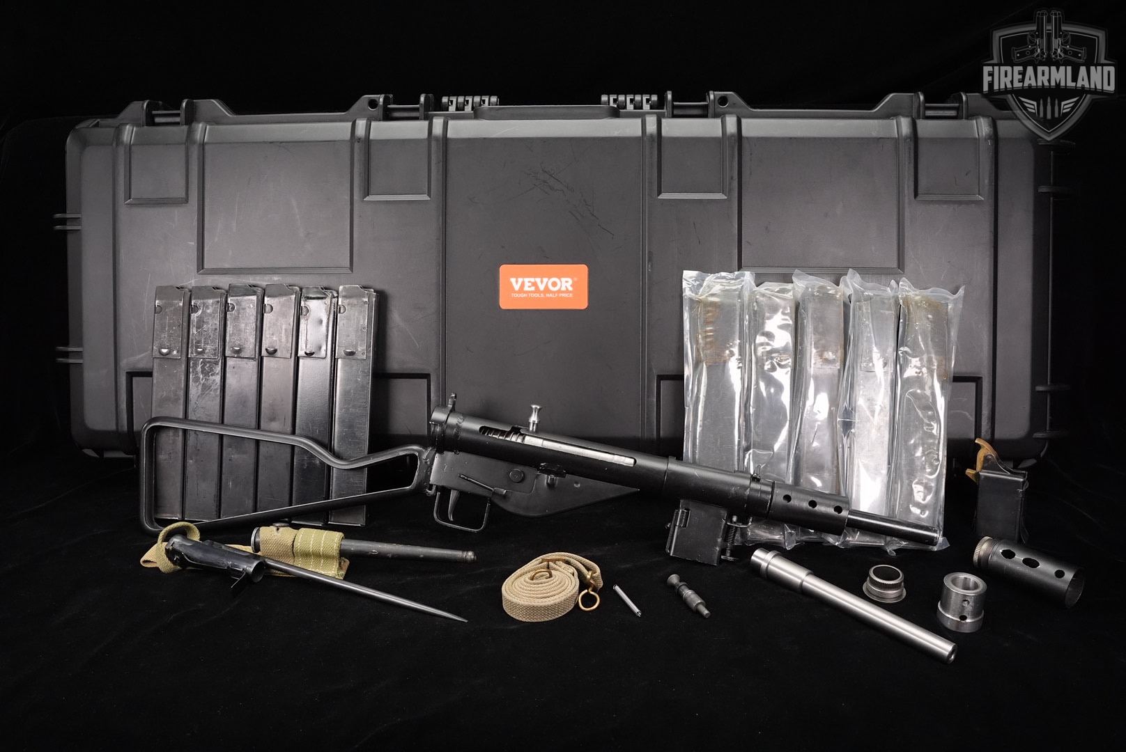 FULLY TRANSFERABLE Interport Inc STEN Mk II 9mm Mark 2 MG +11 MAGS, BAYONET-img-2