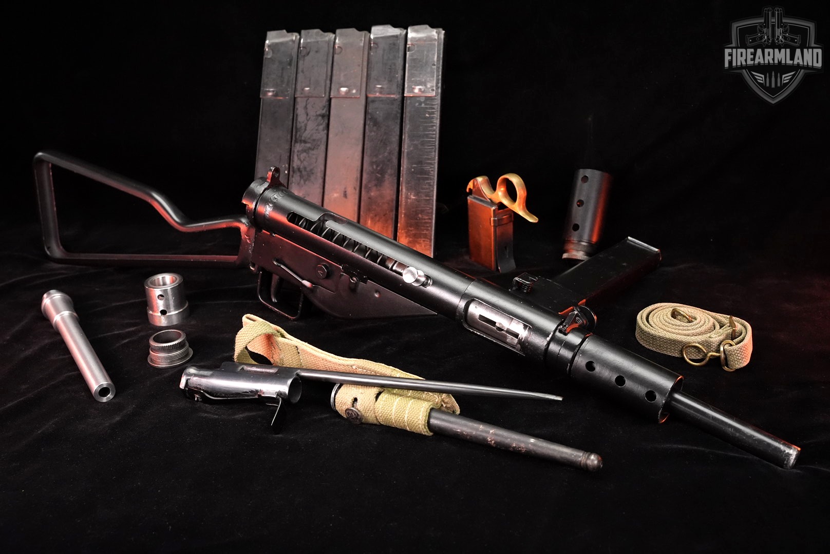 FULLY TRANSFERABLE Interport Inc STEN Mk II 9mm Mark 2 MG +11 MAGS, BAYONET-img-31