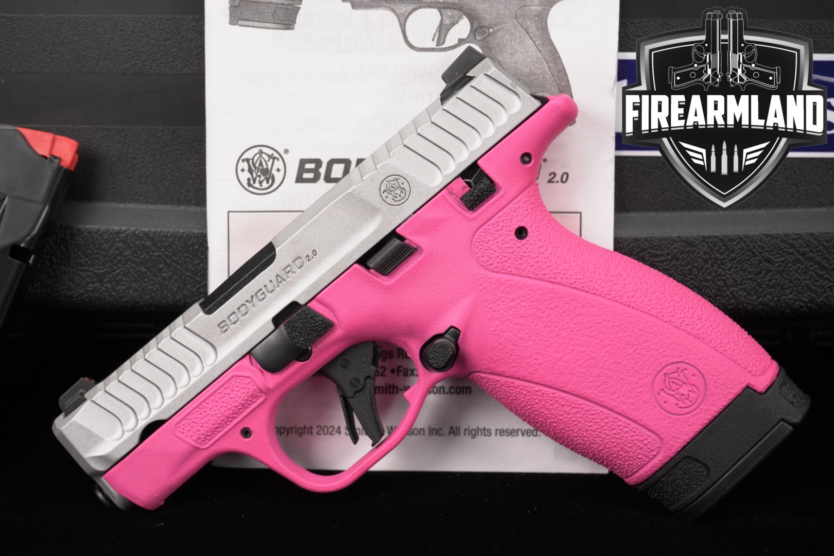 Smith & Wesson (S&W) Bodyguard 2.0 TS .380 ACP Two-Tone Stainless & Pink in Very Good Condition Thumbnail