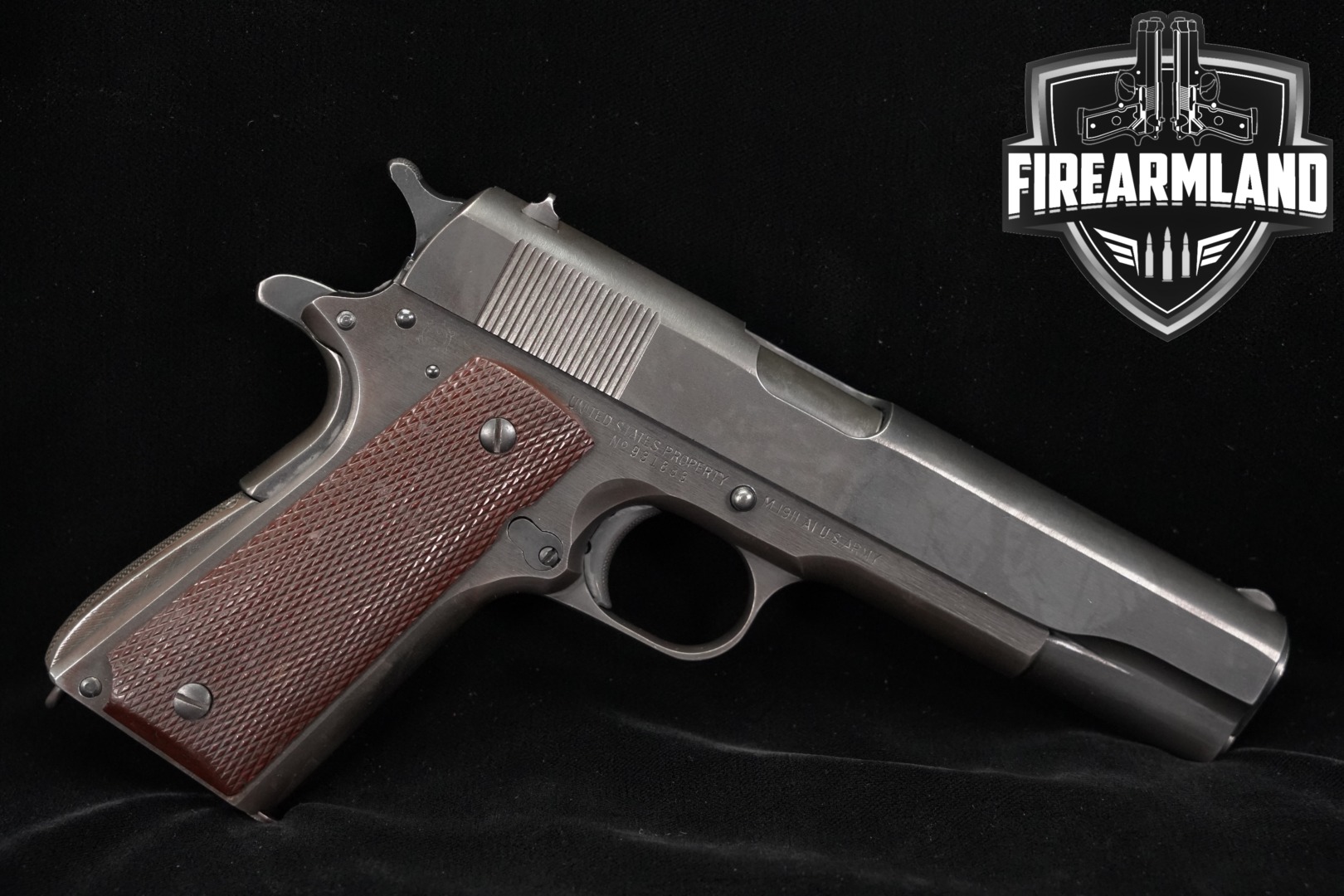 1943 Remington-Rand M1911A1 Type II Slide Marking .45 ACP Parkerized in Excellent Condition Thumbnail