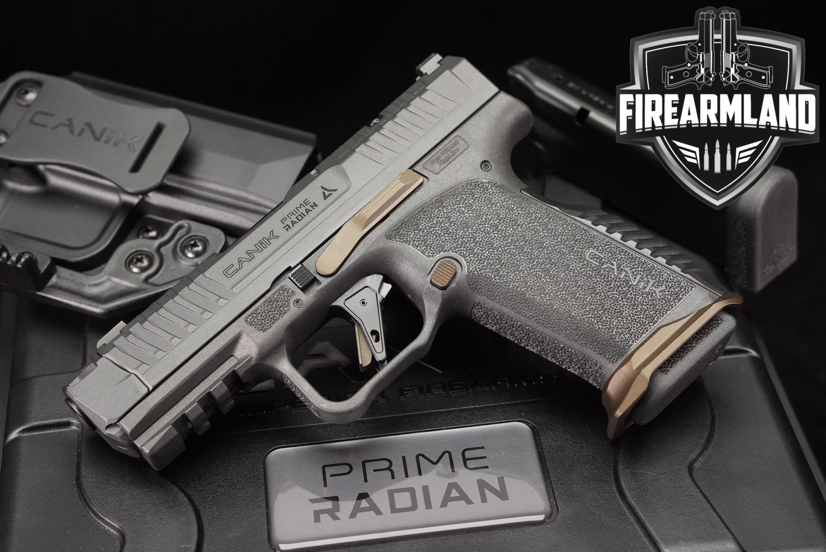 Canik Prime Radian 9mm Optics-Ready Grey MC-9 +2 MAGS, ORIG CASE, HOLSTER-img-0