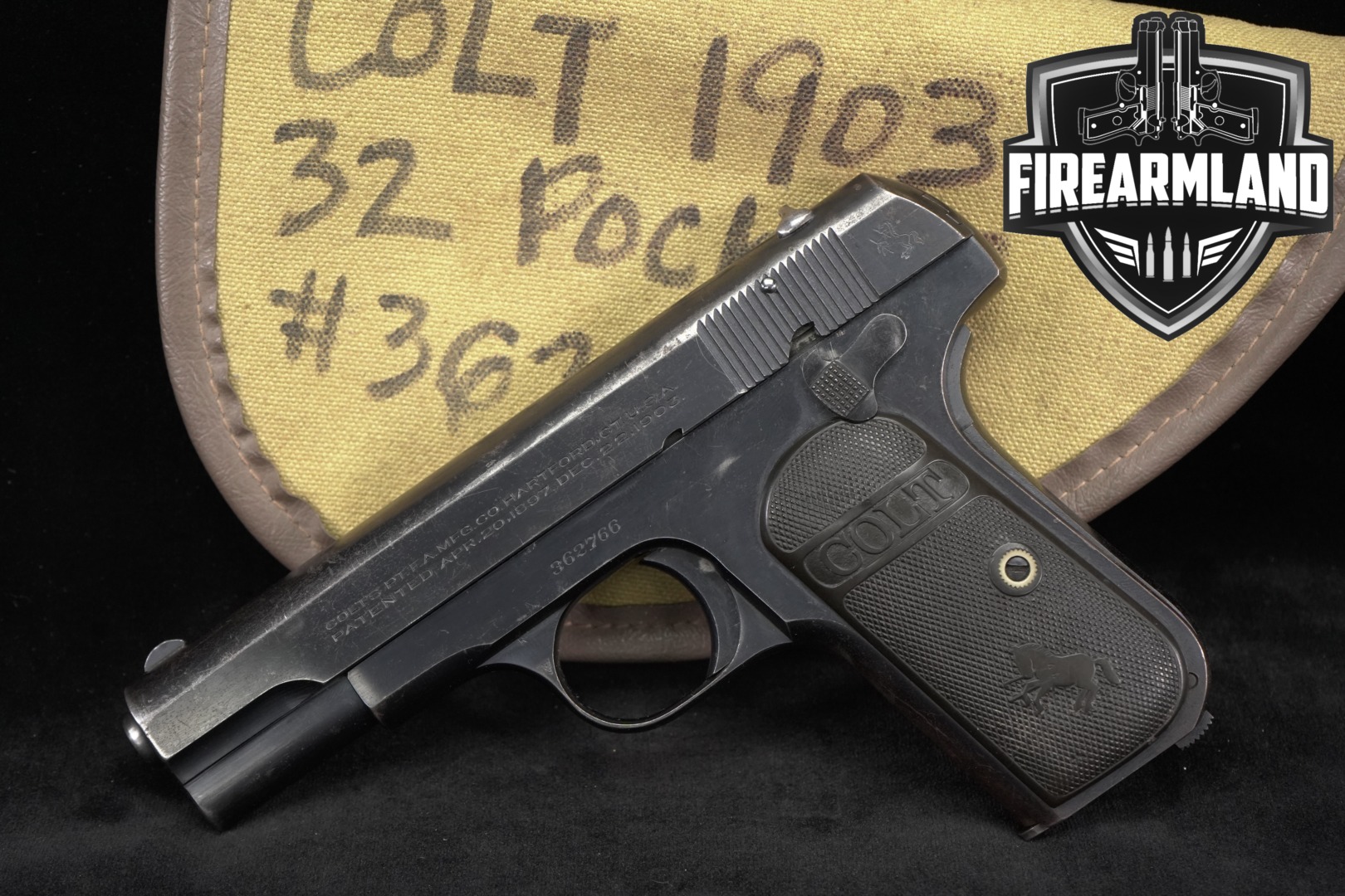 1920 Colt Model 1903 Pocket Hammerless Type III .32 ACP Blued in Fair Condition Thumbnail