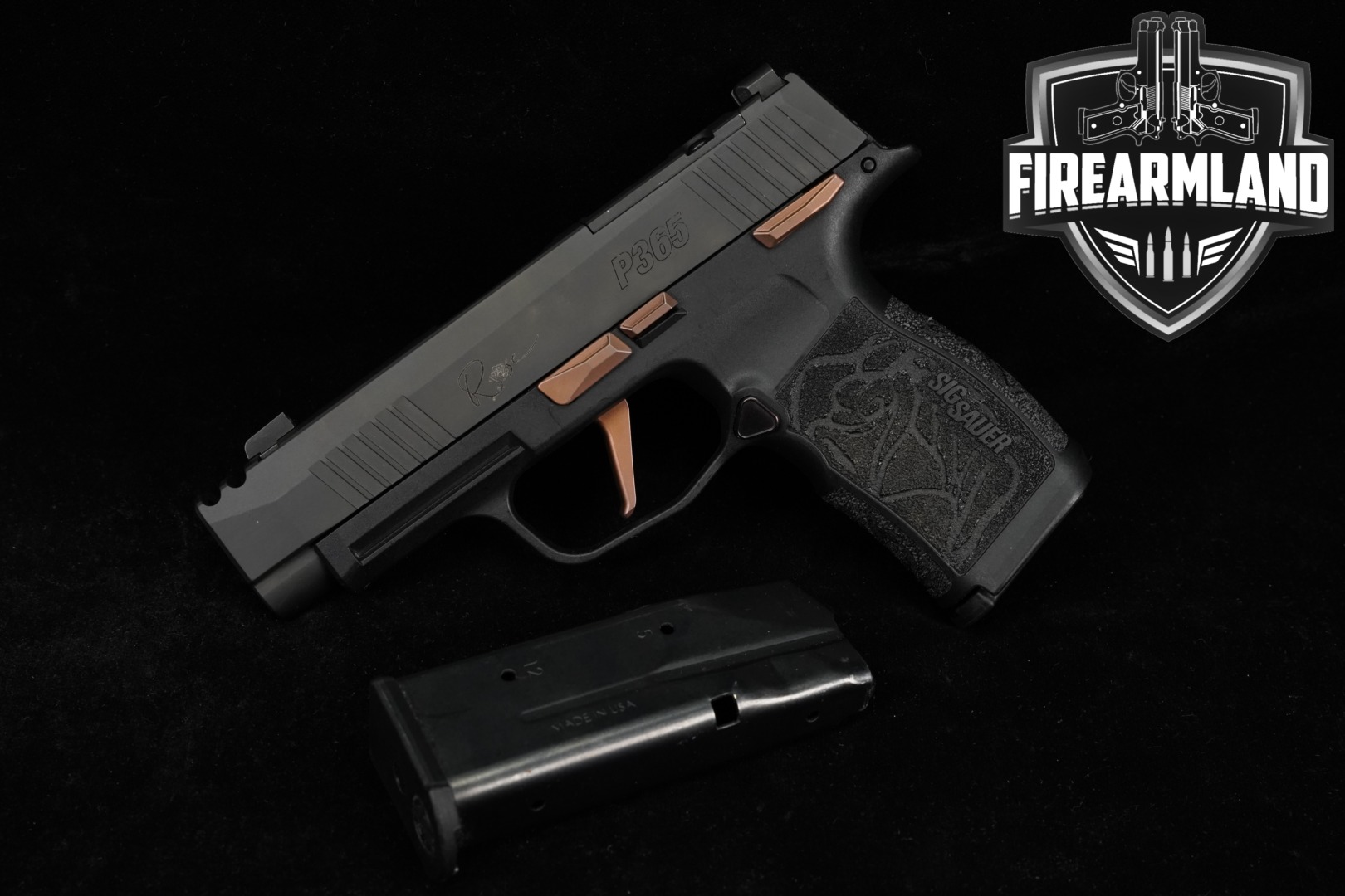 Sig Sauer P365-XL Comp ROSE Custom Works 9mm Luger Black in Very Good Condition Thumbnail