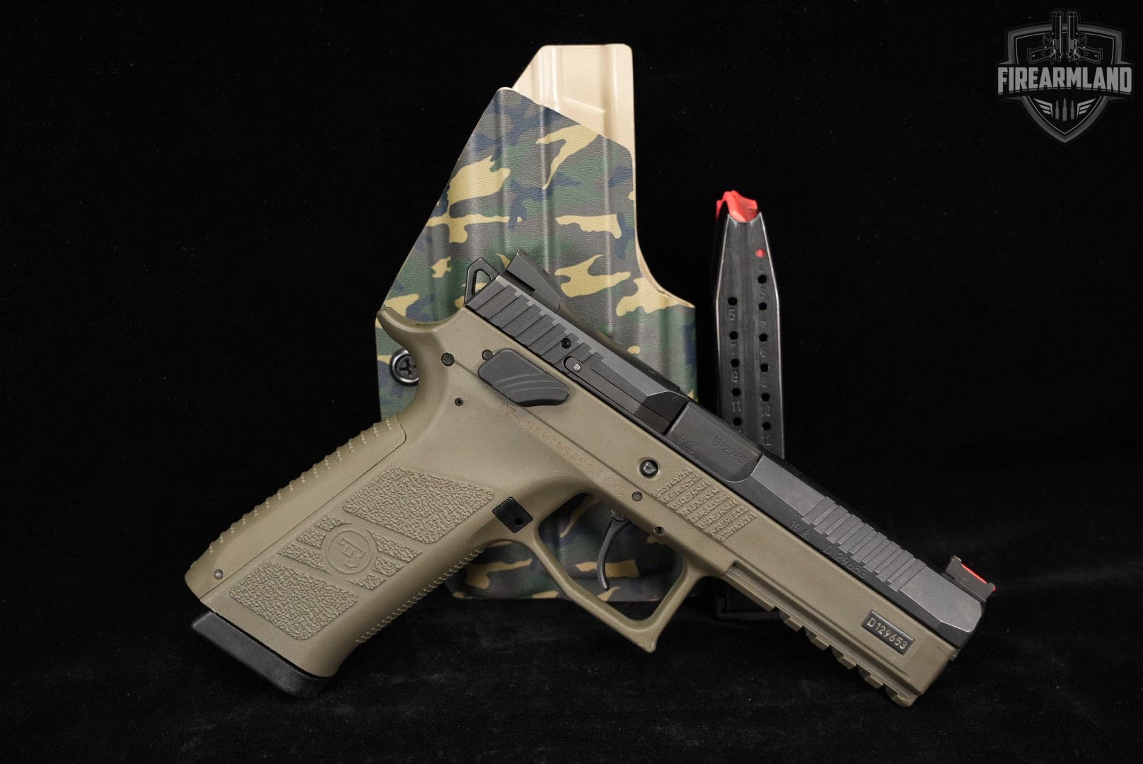 CZ P-09 9mm 4.54" Two-Tone FDE P09 +2 MAGS & HOLSTER-img-2