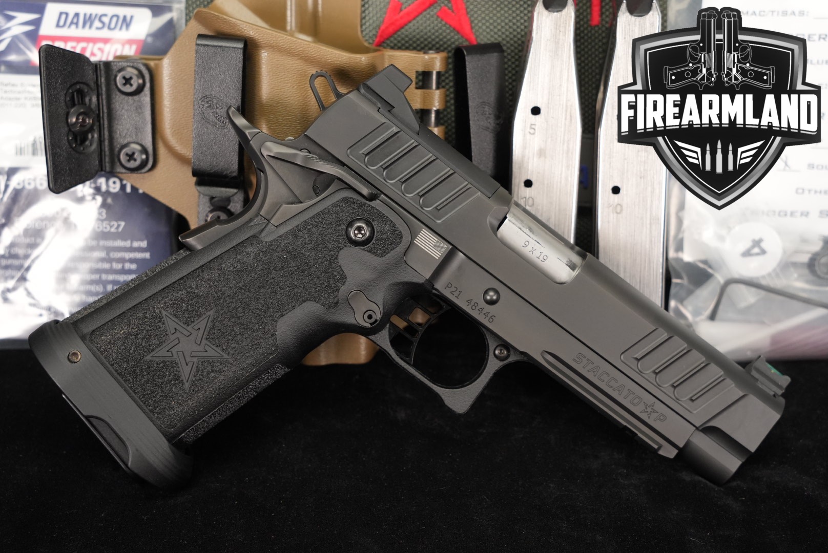Staccato P 9mm 4.5" STI 1911 2011 RED DIRT +3 MAGS, ORIG CASE, HOLSTER-img-0