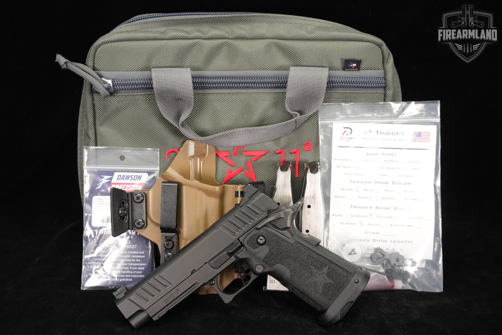 Staccato P 9mm 4.5" STI 1911 2011 RED DIRT +3 MAGS, ORIG CASE, HOLSTER-img-2