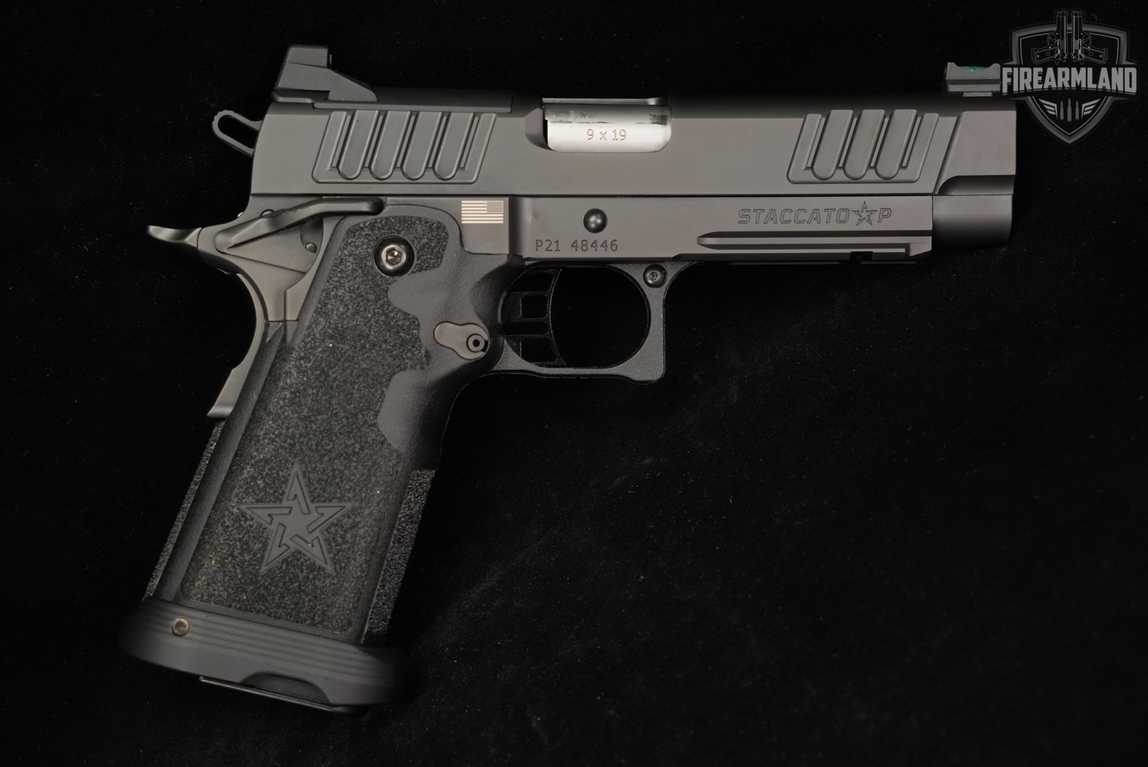 Staccato P 9mm 4.5" STI 1911 2011 RED DIRT +3 MAGS, ORIG CASE, HOLSTER-img-3