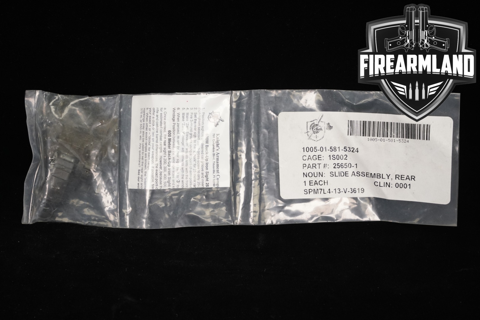 Knight's Armament (KAC) Folding Micro Rear Sight 200-600 Meter Adjustable in Excellent Condition Thumbnail